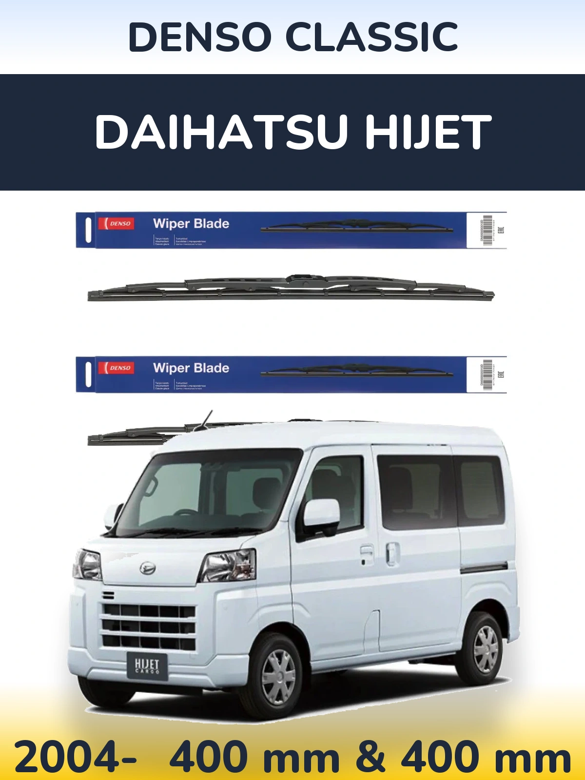 Sada předních stěračů Denso Classic 400 a 400 mm pro Daihatsu HiJet 2004-2026