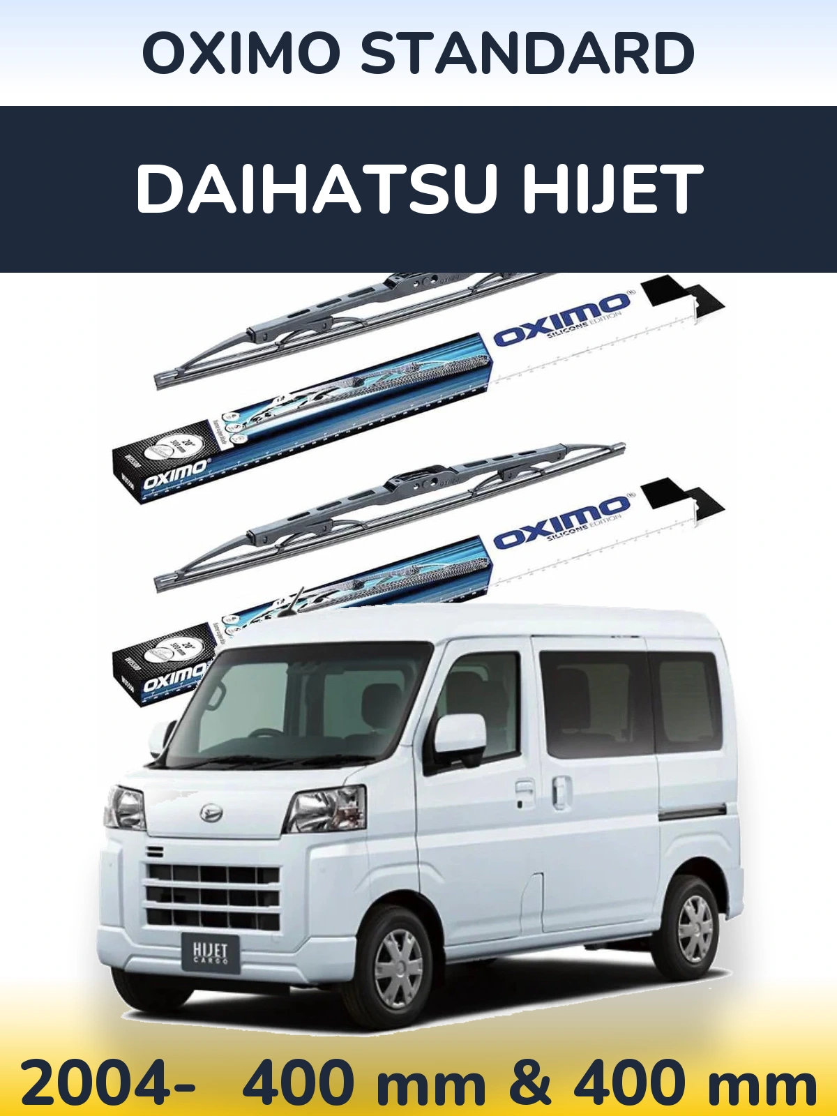 Sada předních stěračů Oximo Standard 400 a 400 mm pro Daihatsu HiJet 2004-2026