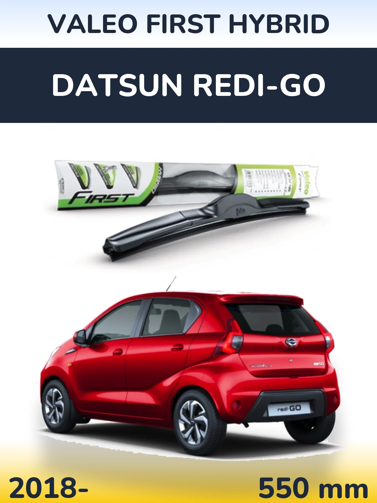 Přední stěrač Valeo First Hybrid 550 mm pro Datsun Redi-Go 2018-2026
