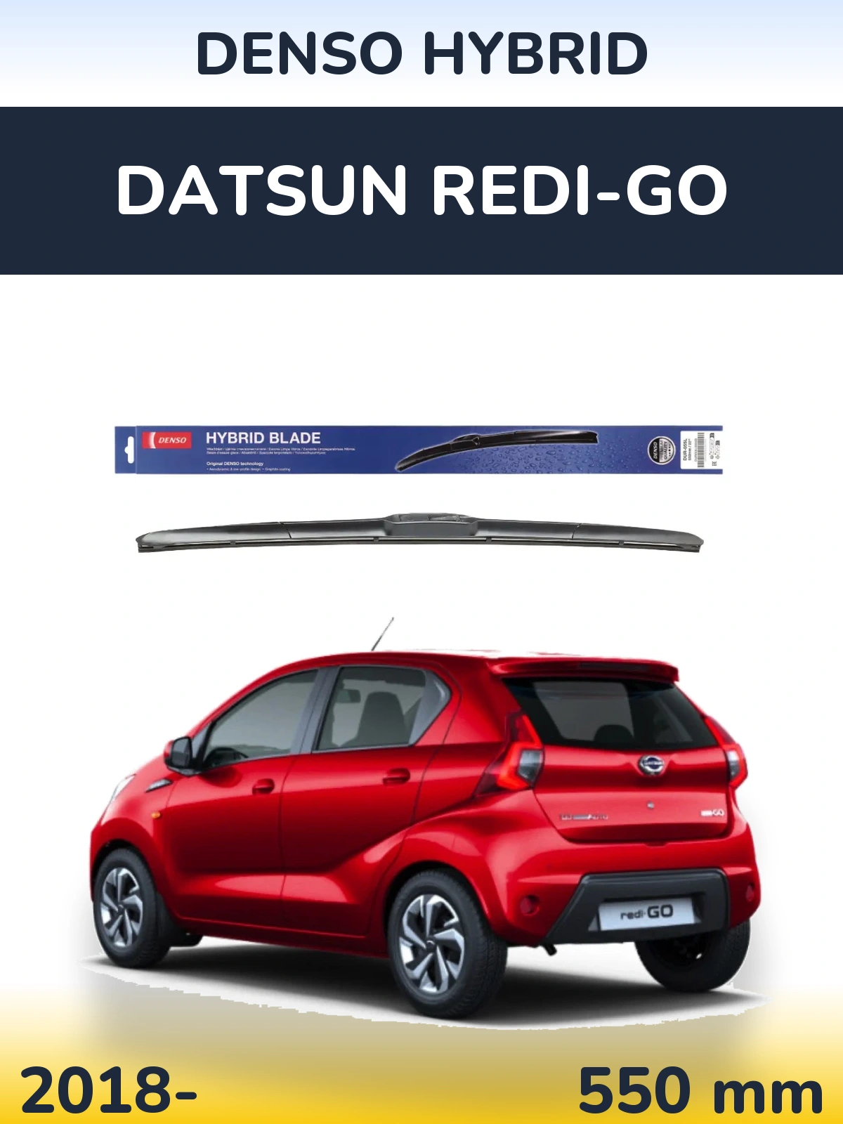 Přední stěrač Denso Hybrid 550 mm pro Datsun Redi-Go 2018-2026