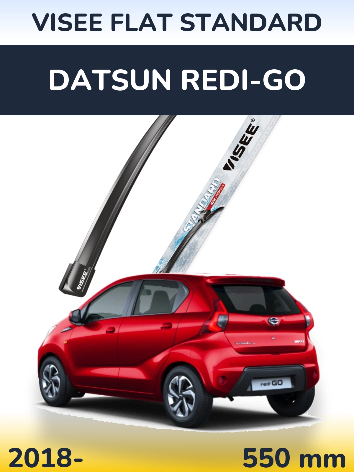 Přední stěrač VISEE FLAT STANDARD 550 mm pro Datsun Redi-Go 2018-2026
