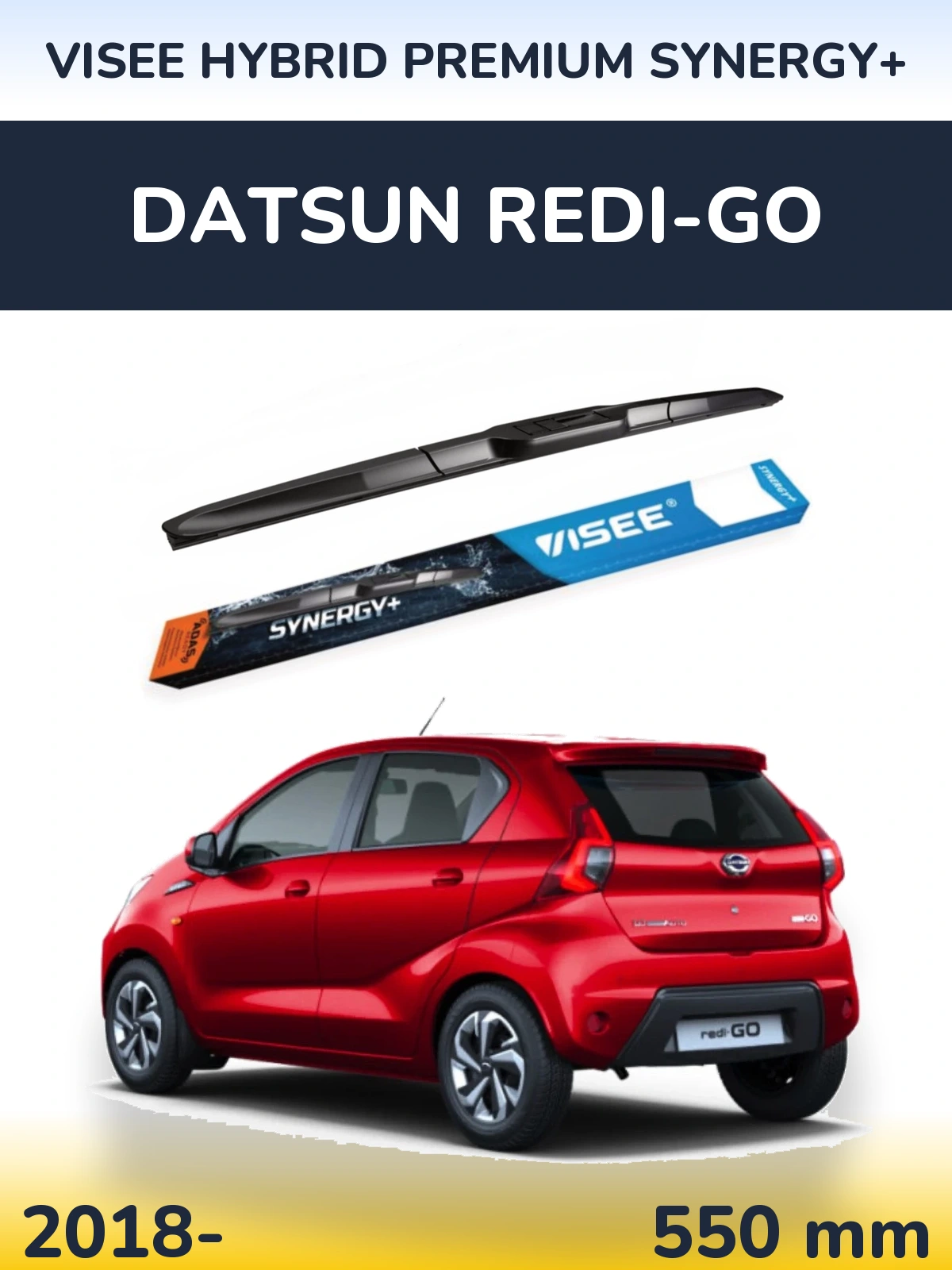 Передня щітка VISEE HYBRID PREMIUM SYNERGY+ 550 мм для Datsun Redi-Go 2018-2026