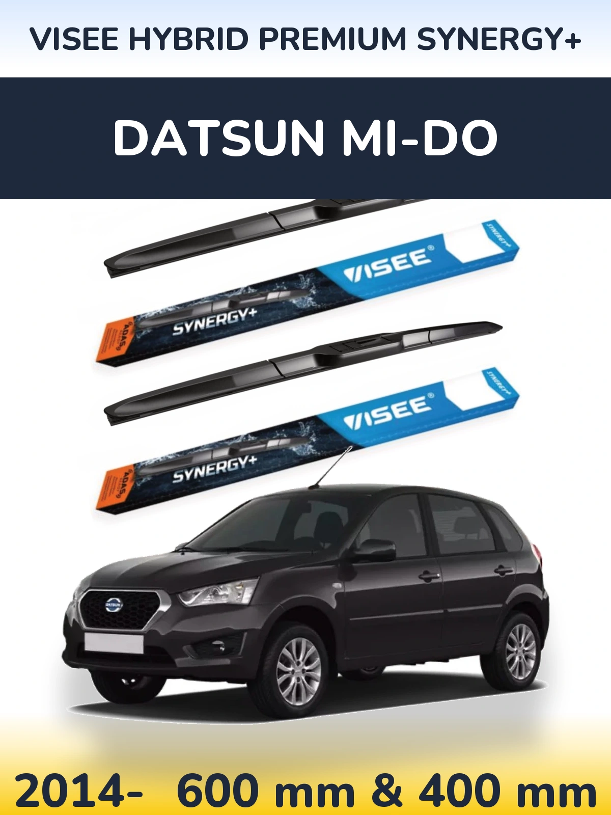 Sada předních stěračů VISEE HYBRID PREMIUM SYNERGY+ 600 a 400 mm pro Datsun mi-DO 2014-2026