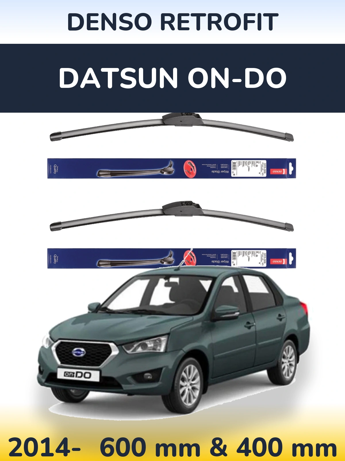 Sada předních stěračů Denso Retrofit 600 a 400 mm pro Datsun on-DO 2014-2026
