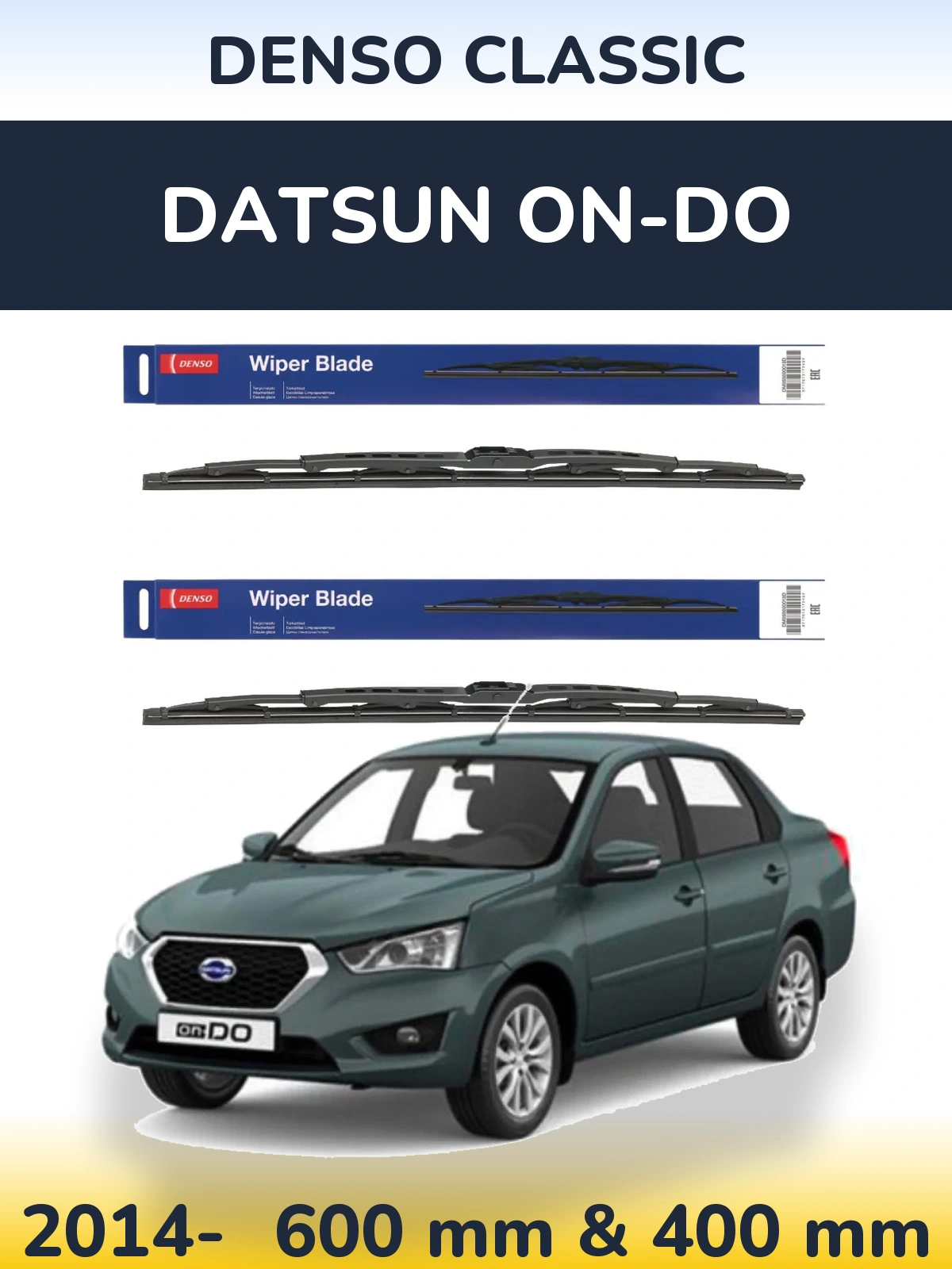 Sada předních stěračů Denso Classic 600 a 400 mm pro Datsun on-DO 2014-2026