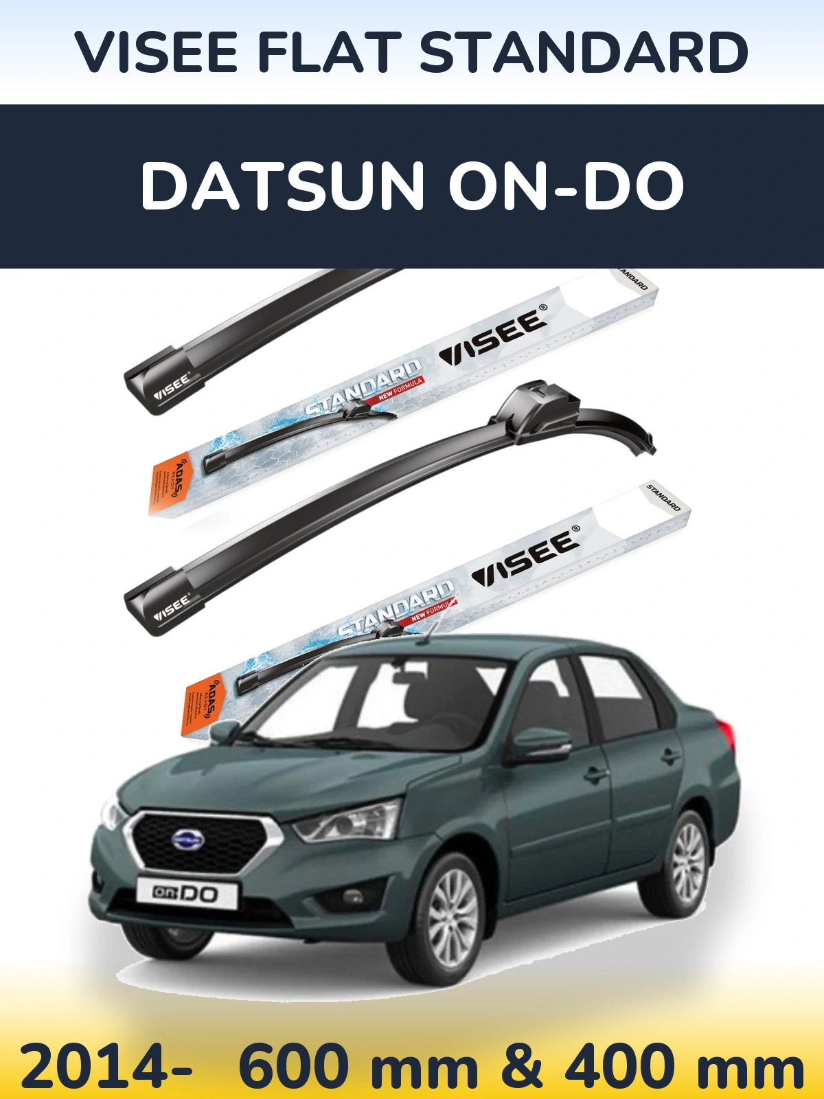 Sada předních stěračů VISEE FLAT STANDARD 600 a 400 mm pro Datsun on-DO 2014-2026