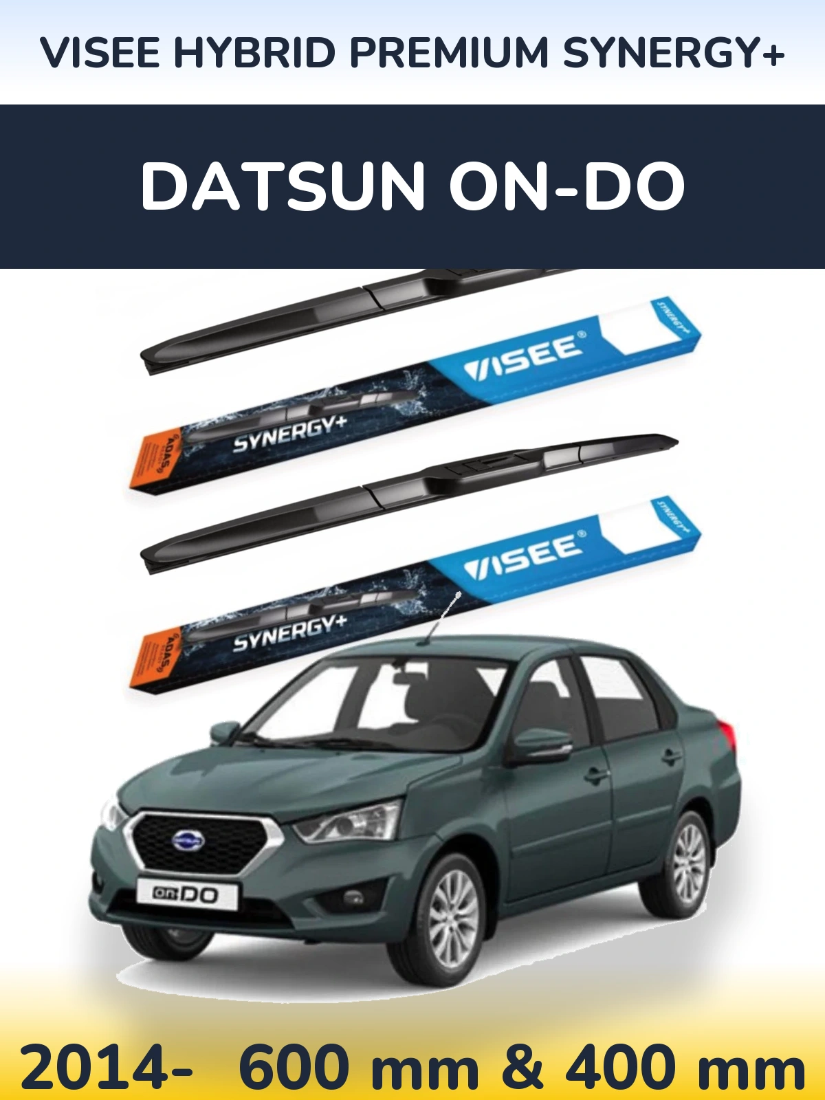 Sada předních stěračů VISEE HYBRID PREMIUM SYNERGY+ 600 a 400 mm pro Datsun on-DO 2014-2026