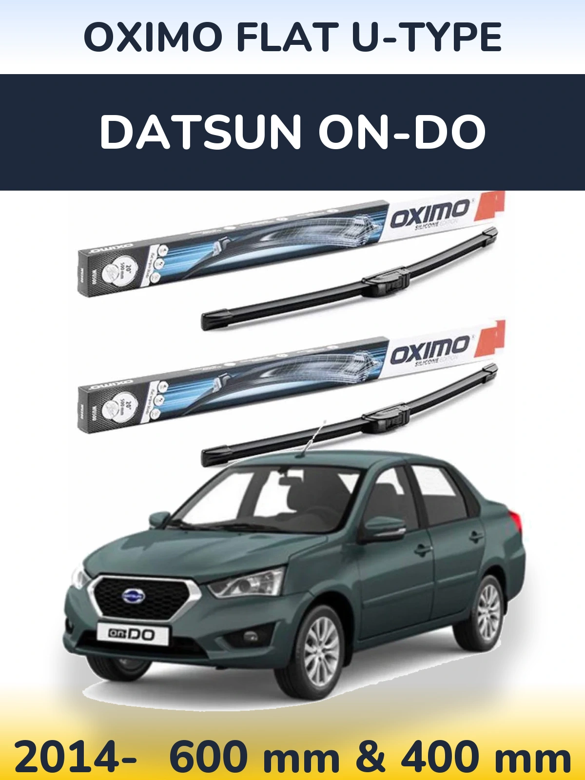 Sada předních stěračů Oximo Flat U-type 600 a 400 mm pro Datsun on-DO 2014-2026