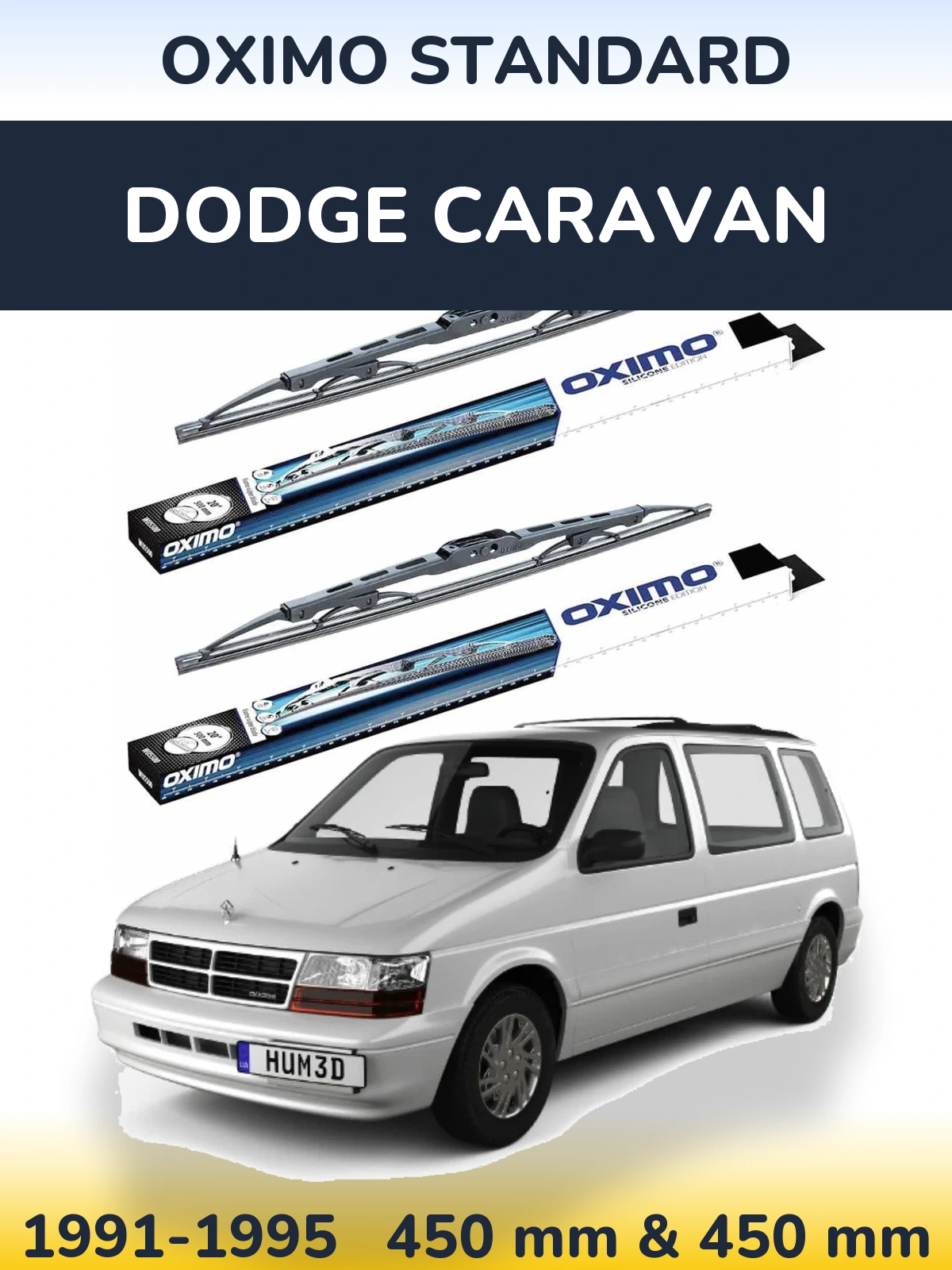 Sada předních stěračů Oximo Standard 450 a 450 mm pro Dodge Caravan 1991-1995
