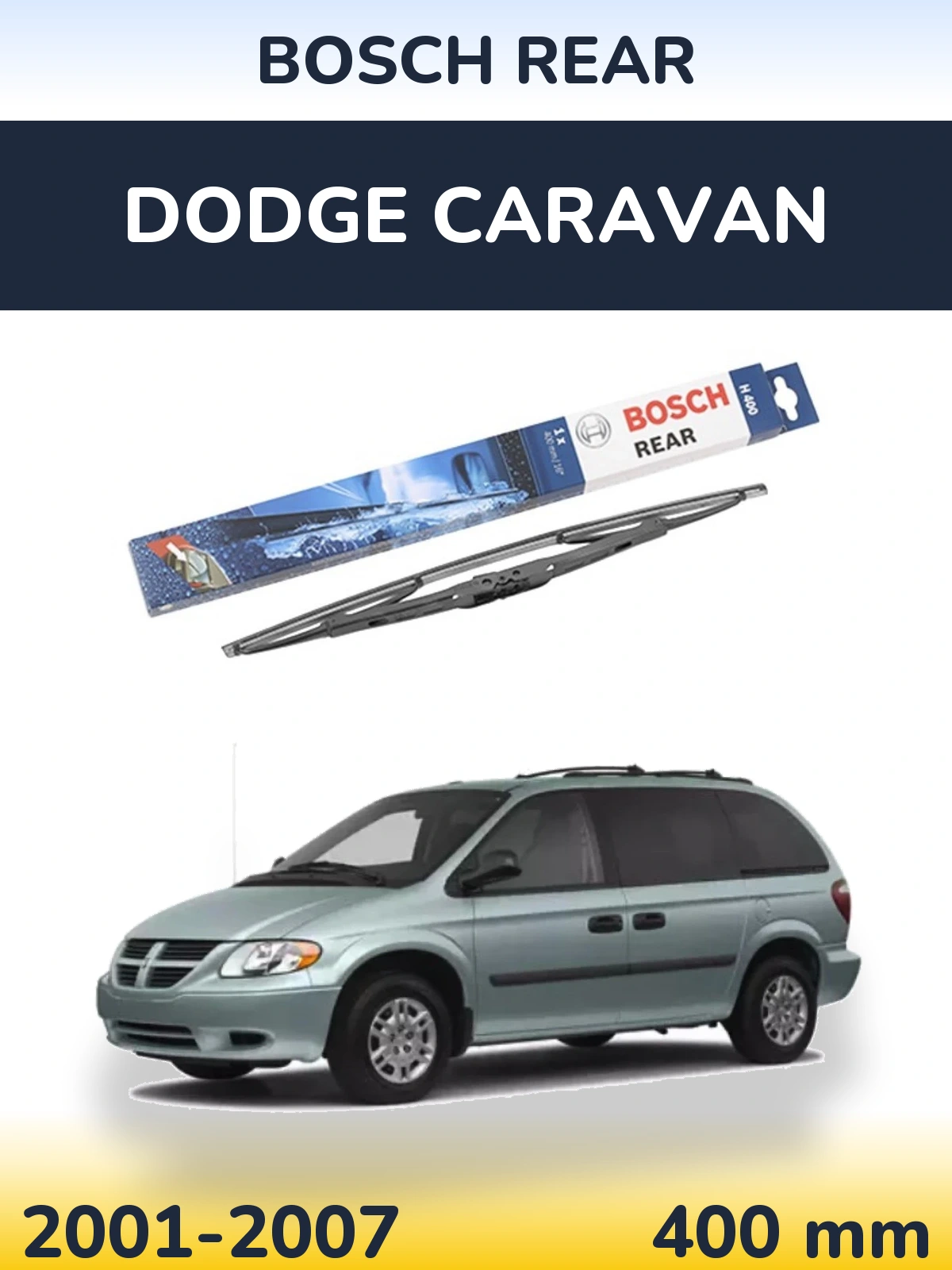Zadní stěrač BOSCH Rear 400 mm pro Dodge Caravan 2001-2007
