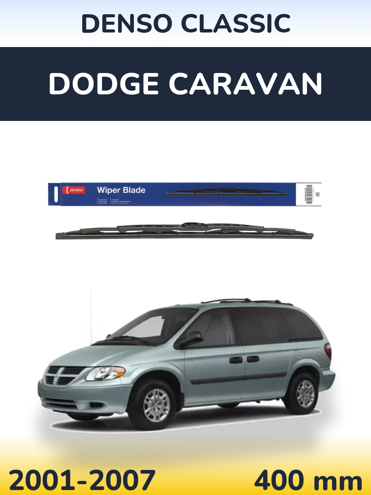 Zadní stěrač Denso Classic 400 mm pro Dodge Caravan 2001-2007