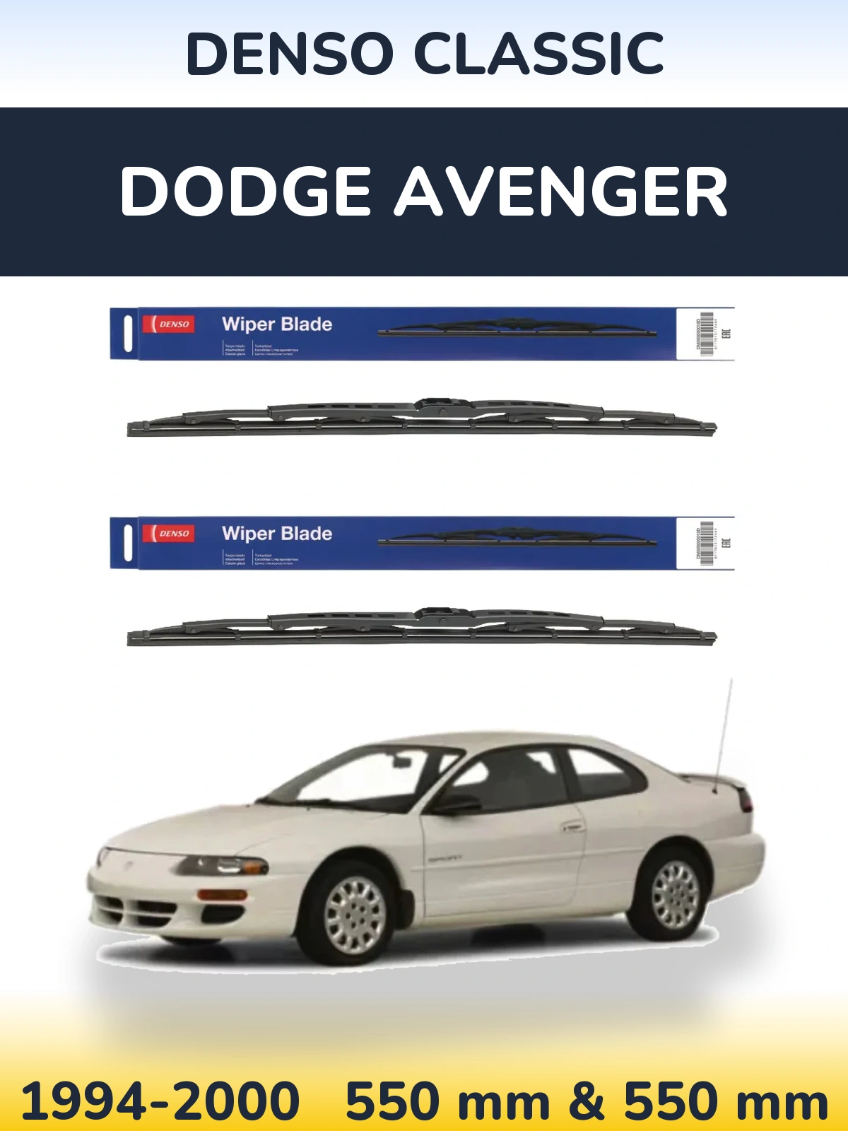 Sada předních stěračů Denso Classic 550 a 550 mm pro Dodge Avenger 1994-2000