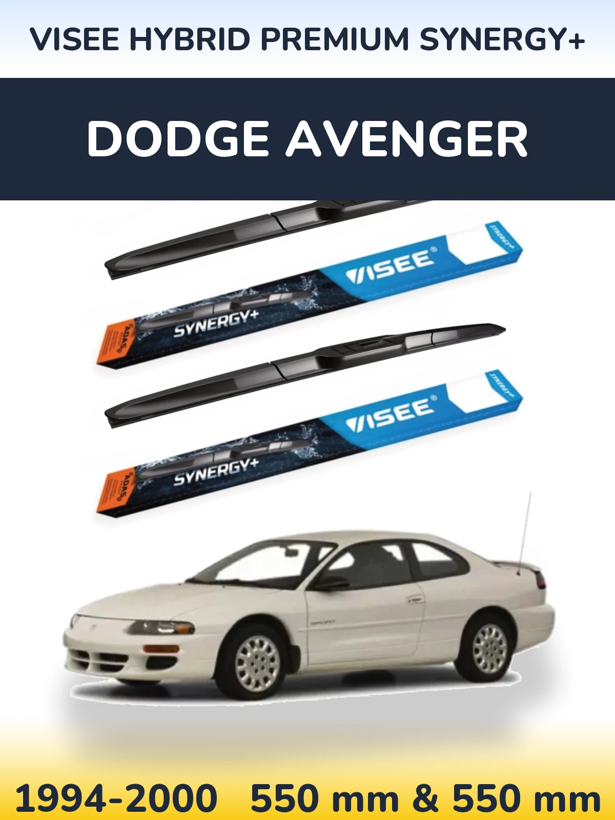 Комплект передніх щіток VISEE HYBRID PREMIUM SYNERGY+ 550 & 550 мм для Dodge Avenger 1994-2000