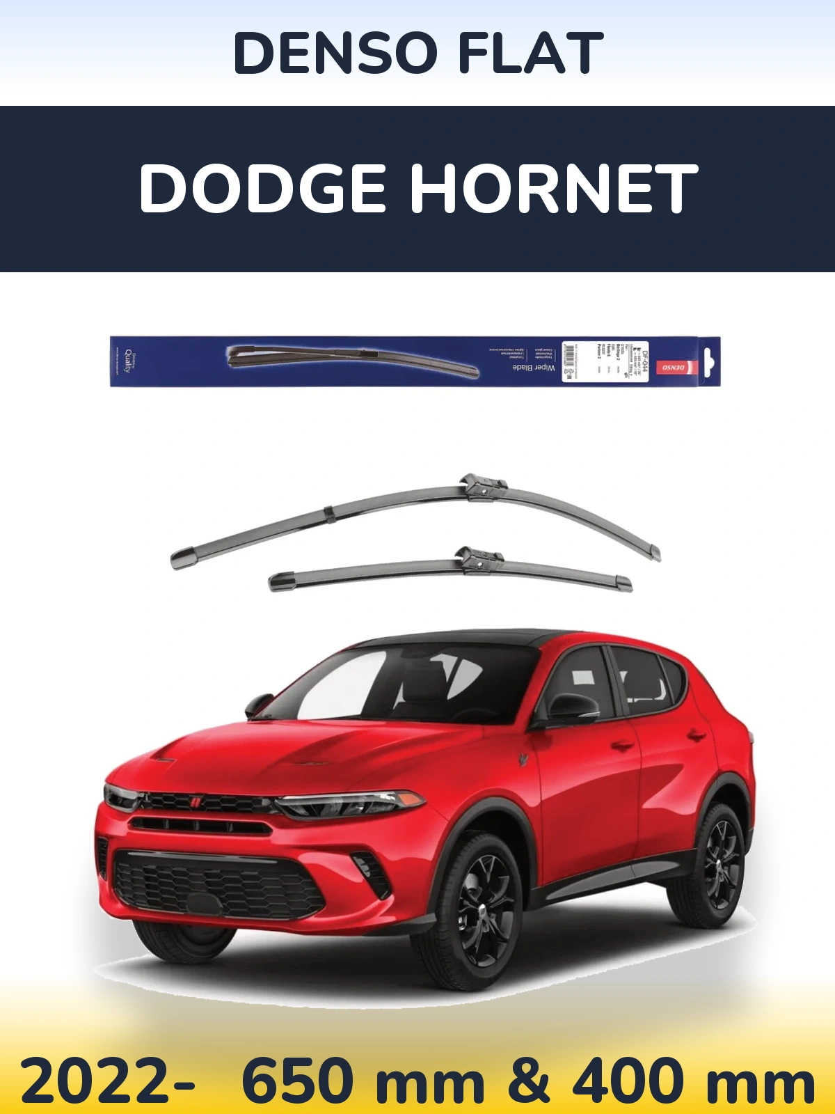 Sada předních stěračů Denso Flat 650 a 400 mm pro Dodge Hornet 2022-2026