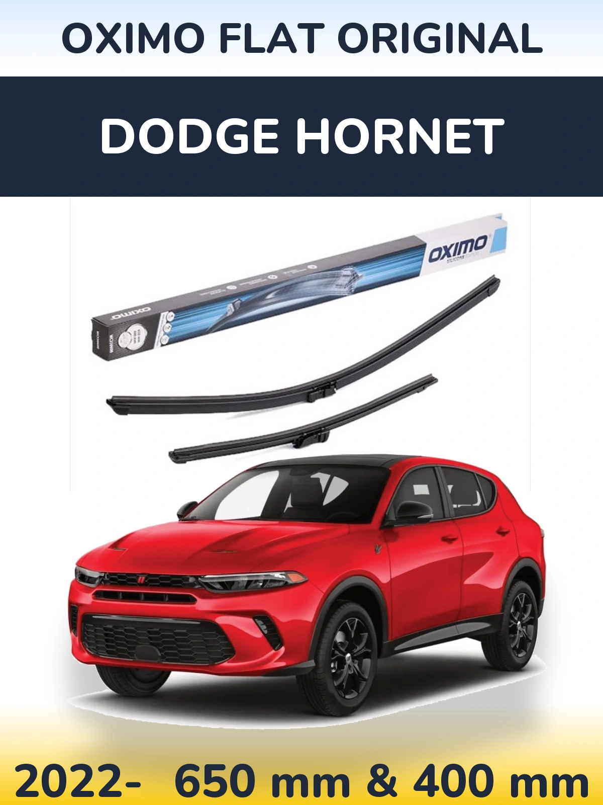 Sada předních stěračů Oximo Flat Original 650 a 400 mm pro Dodge Hornet 2022-2026