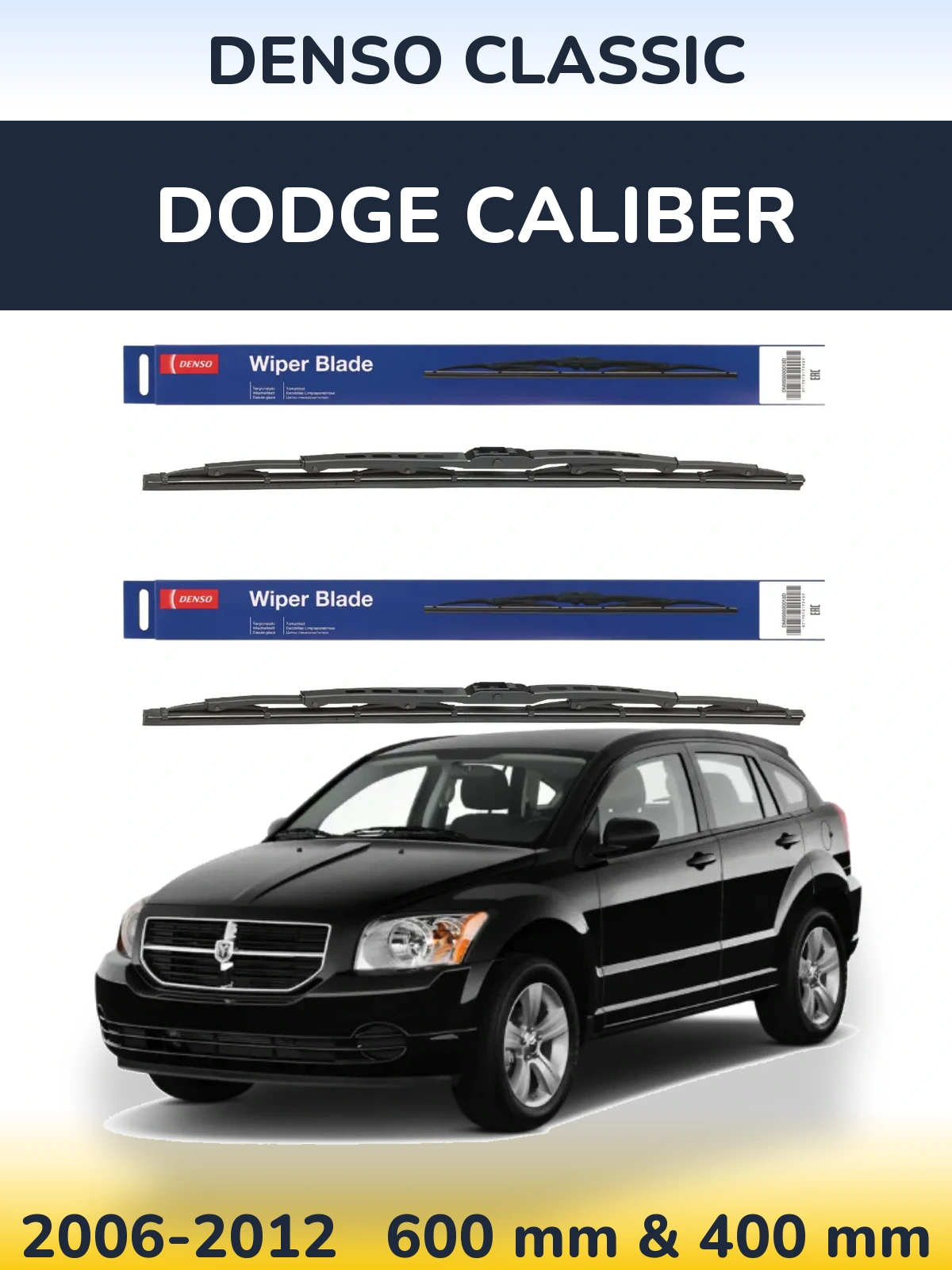 Sada předních stěračů Denso Classic 600 a 400 mm pro Dodge Caliber 2006-2012