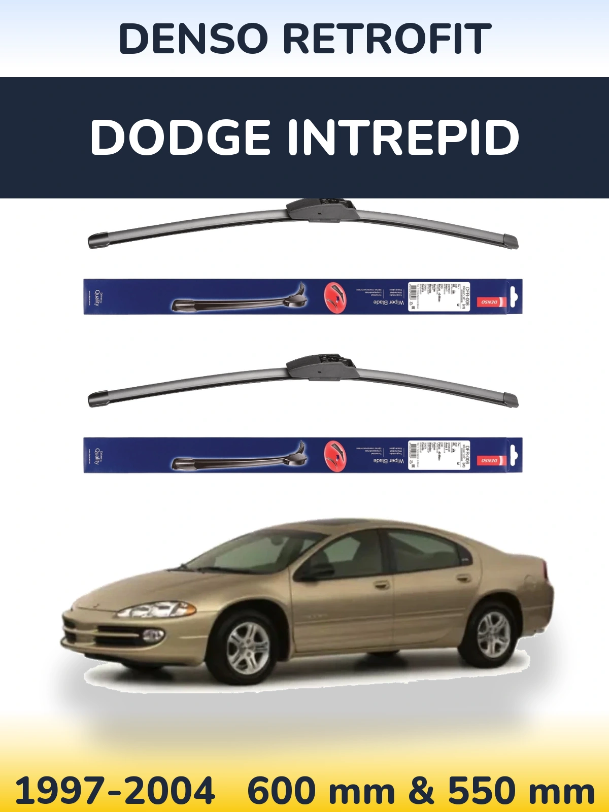 Sada předních stěračů Denso Retrofit 600 a 550 mm pro Dodge Intrepid 1997-2004