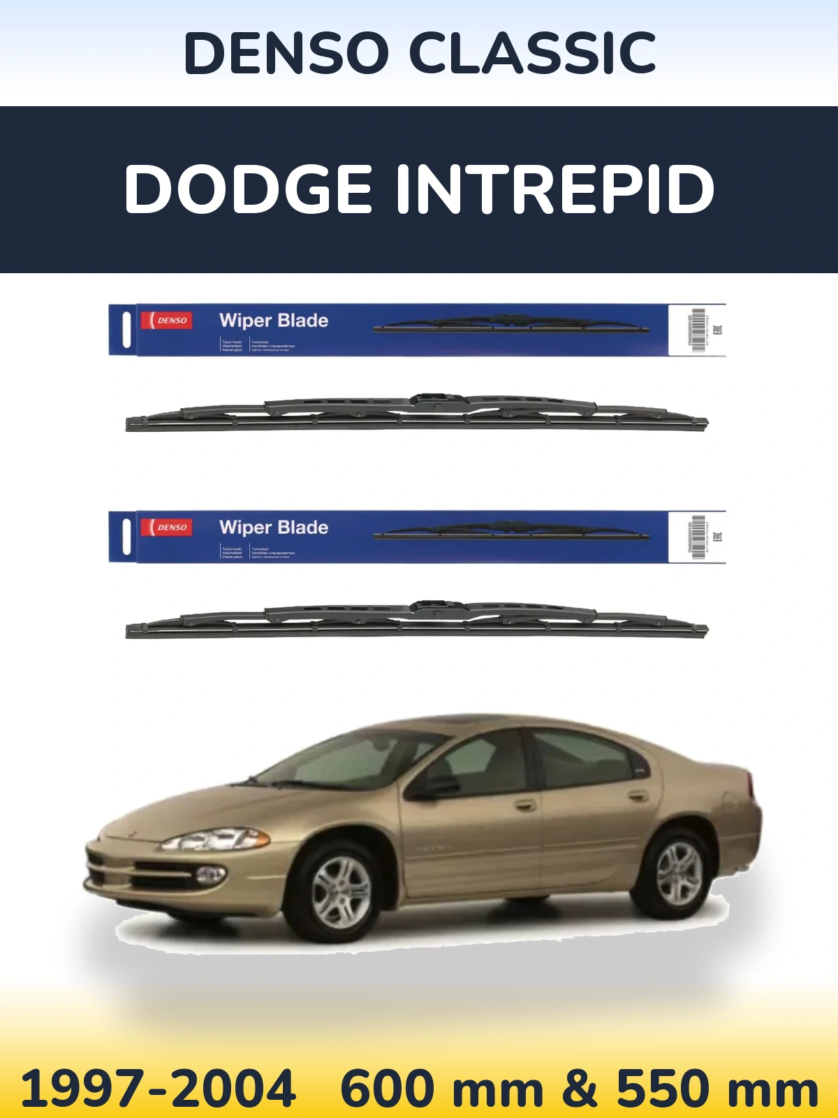 Sada předních stěračů Denso Classic 600 a 550 mm pro Dodge Intrepid 1997-2004