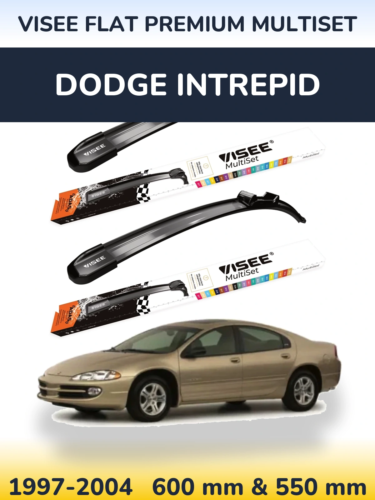 Sada předních stěračů VISEE FLAT PREMIUM MultiSet 600 a 550 mm pro Dodge Intrepid 1997-2004