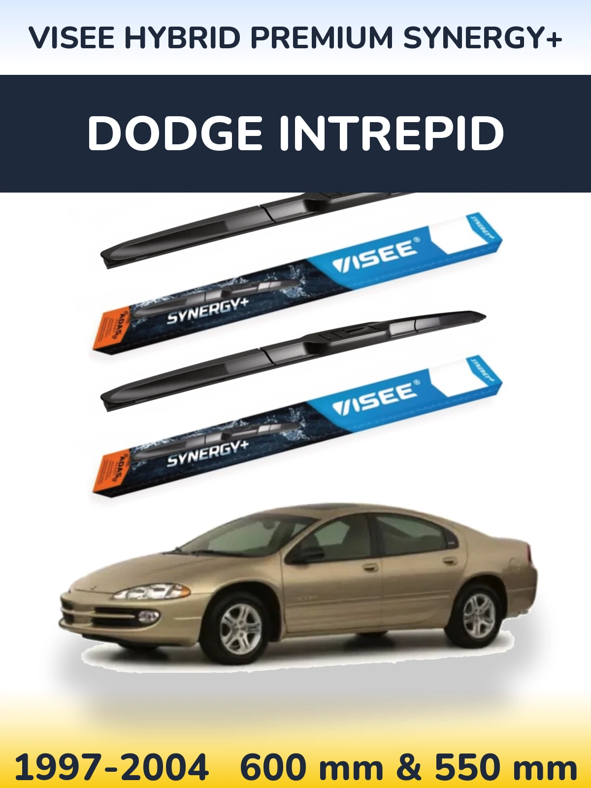 Sada předních stěračů VISEE HYBRID PREMIUM SYNERGY+ 600 a 550 mm pro Dodge Intrepid 1997-2004