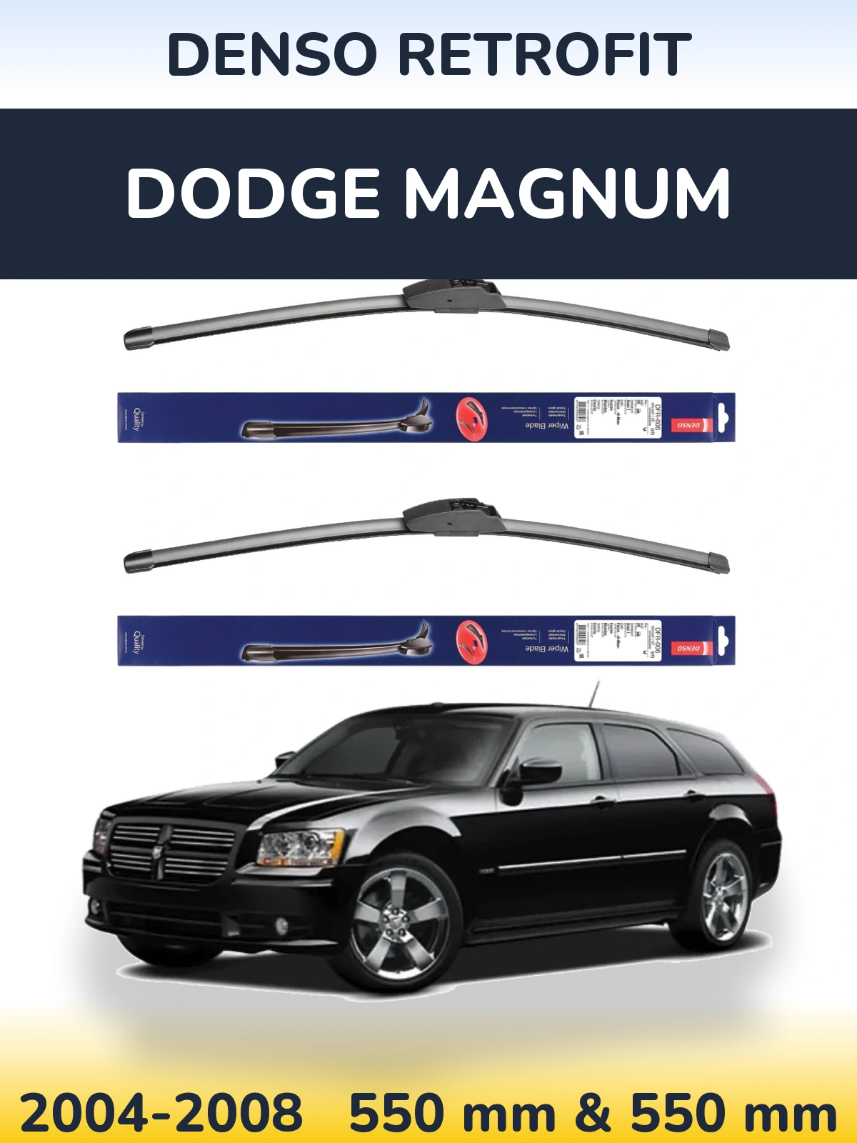 Sada předních stěračů Denso Retrofit 550 a 550 mm pro Dodge Magnum 2004-2008