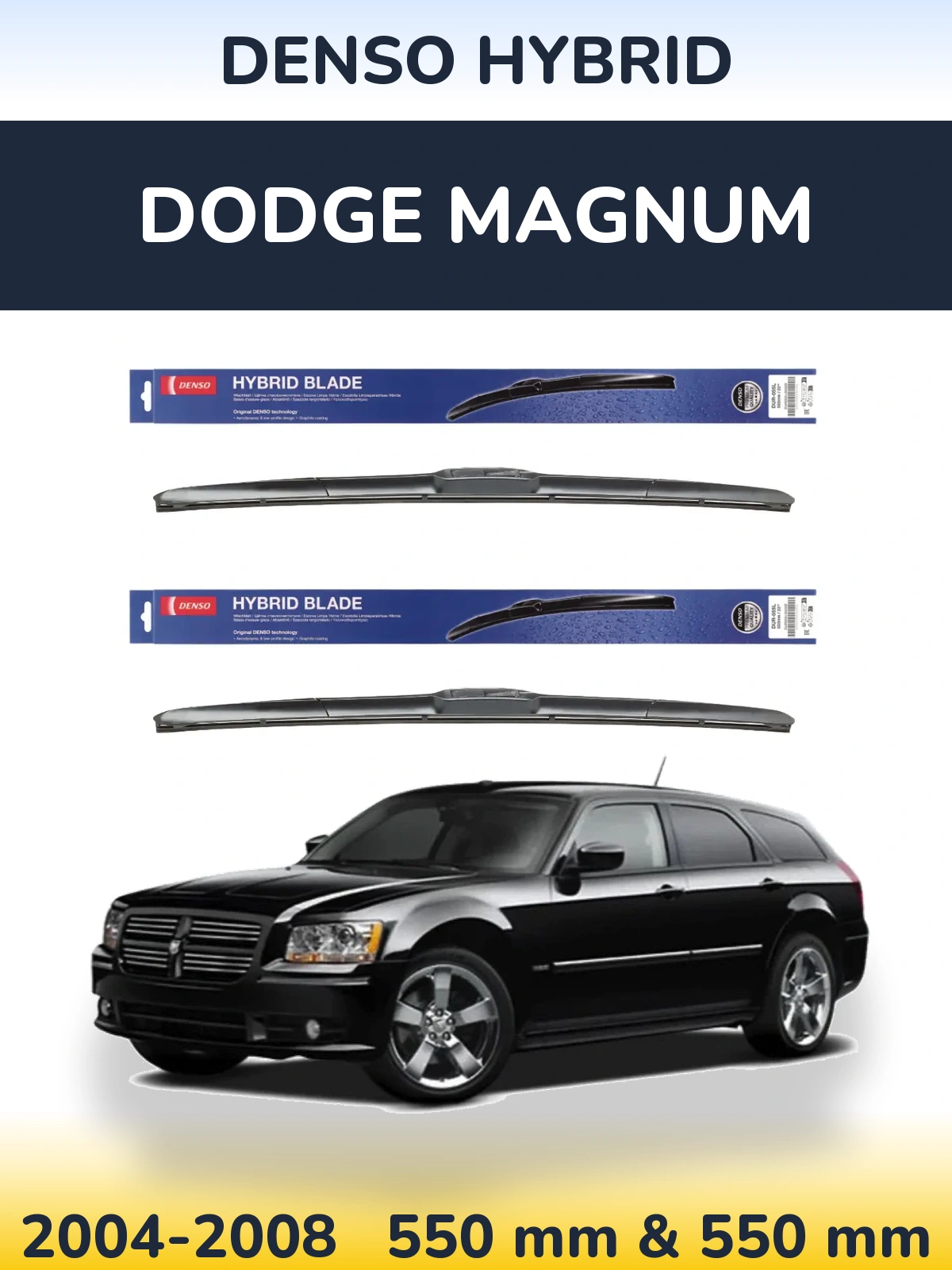Sada předních stěračů Denso Hybrid 550 a 550 mm pro Dodge Magnum 2004-2008