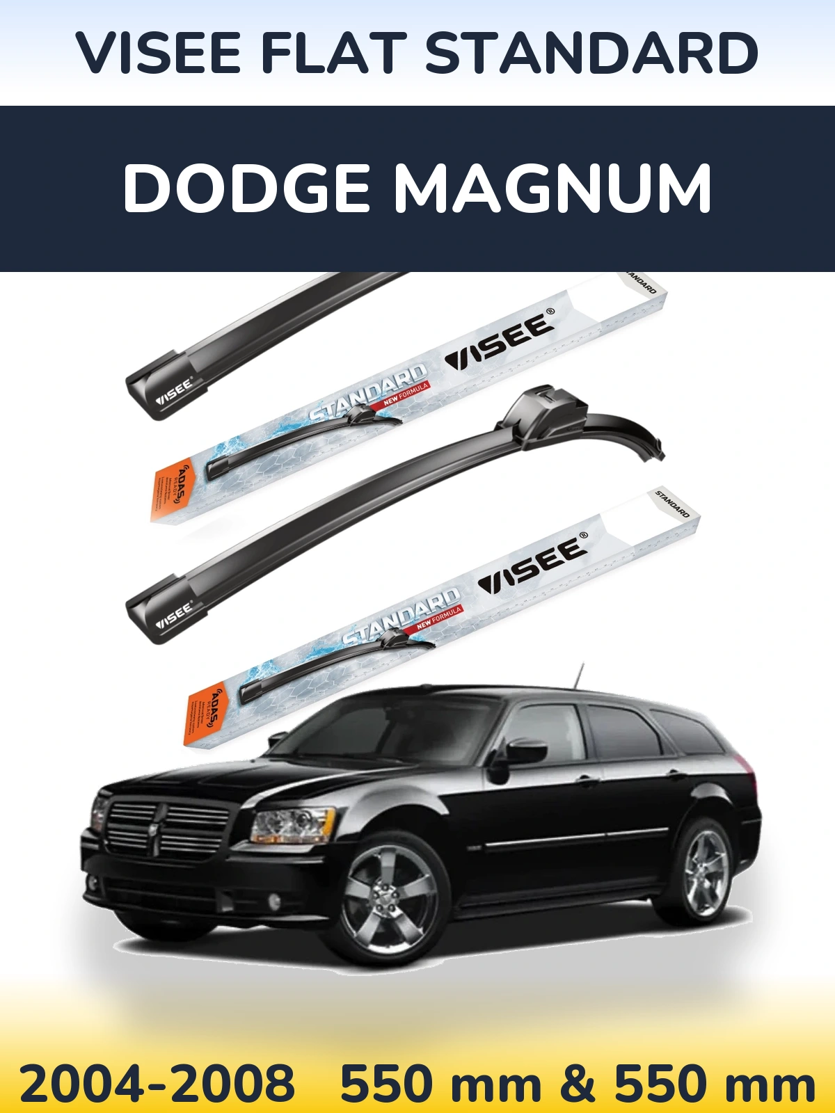 Sada předních stěračů VISEE FLAT STANDARD 550 a 550 mm pro Dodge Magnum 2004-2008