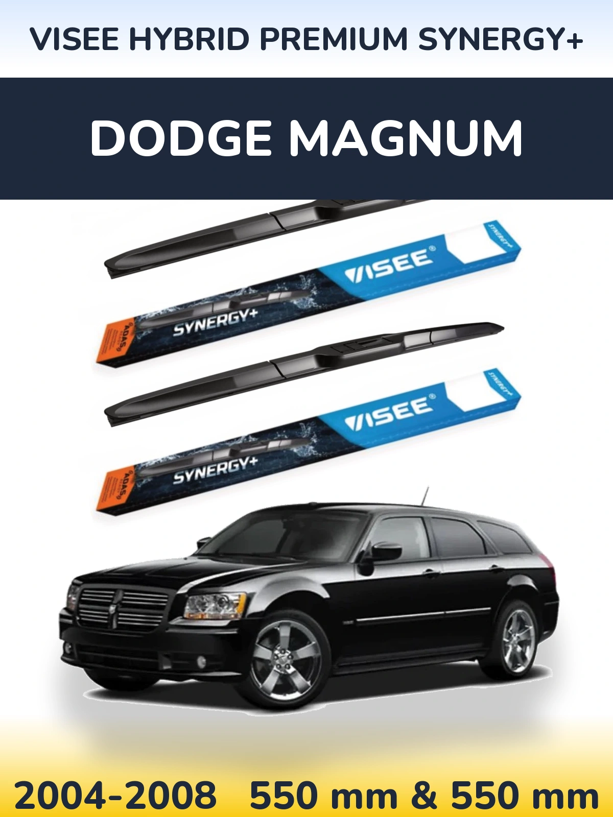Sada předních stěračů VISEE HYBRID PREMIUM SYNERGY+ 550 a 550 mm pro Dodge Magnum 2004-2008