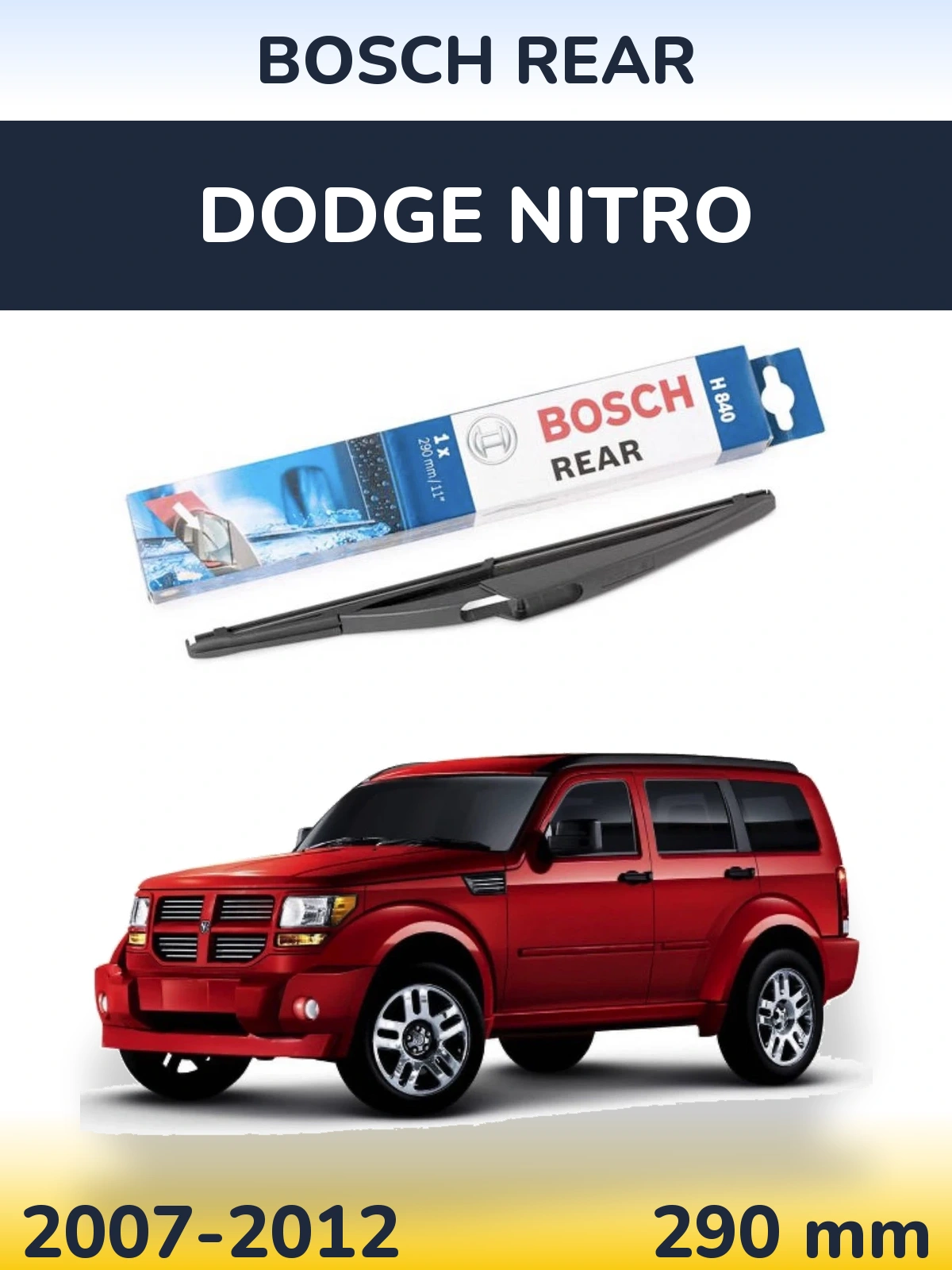Zadní stěrač BOSCH Rear 290 mm pro Dodge Nitro 2007-2012