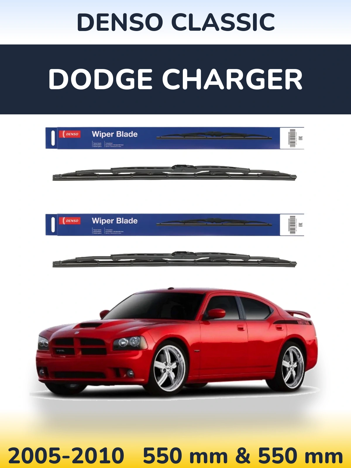 Sada předních stěračů Denso Classic 550 a 550 mm pro Dodge Charger 2005-2010