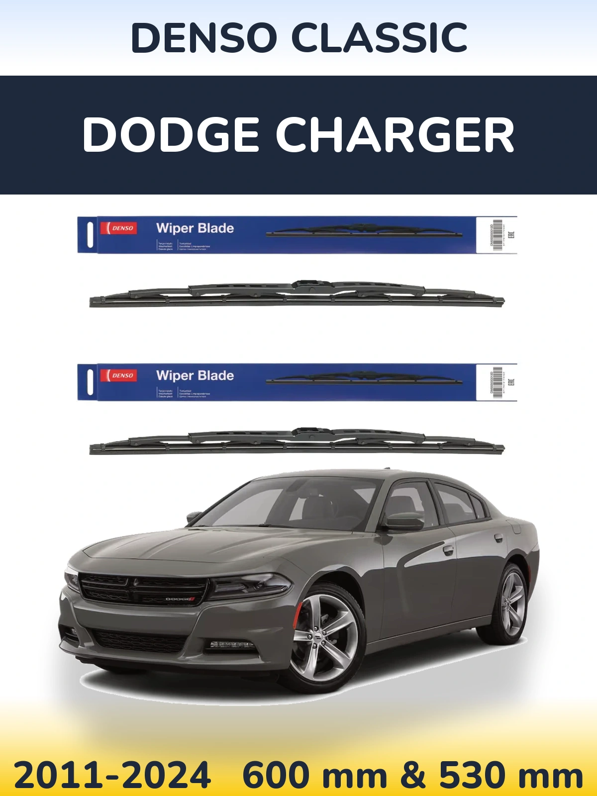 Sada předních stěračů Denso Classic 600 a 530 mm pro Dodge Charger 2011-2024