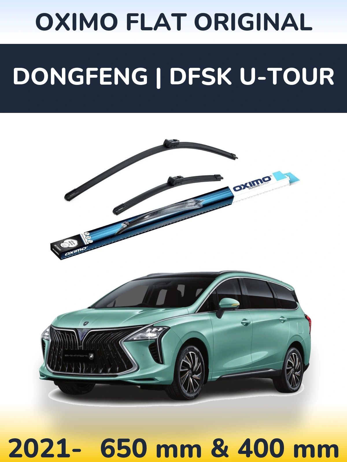 Sada předních stěračů Oximo Flat Original 650 a 400 mm pro DongFeng | DFSK U-Tour 2021-2026