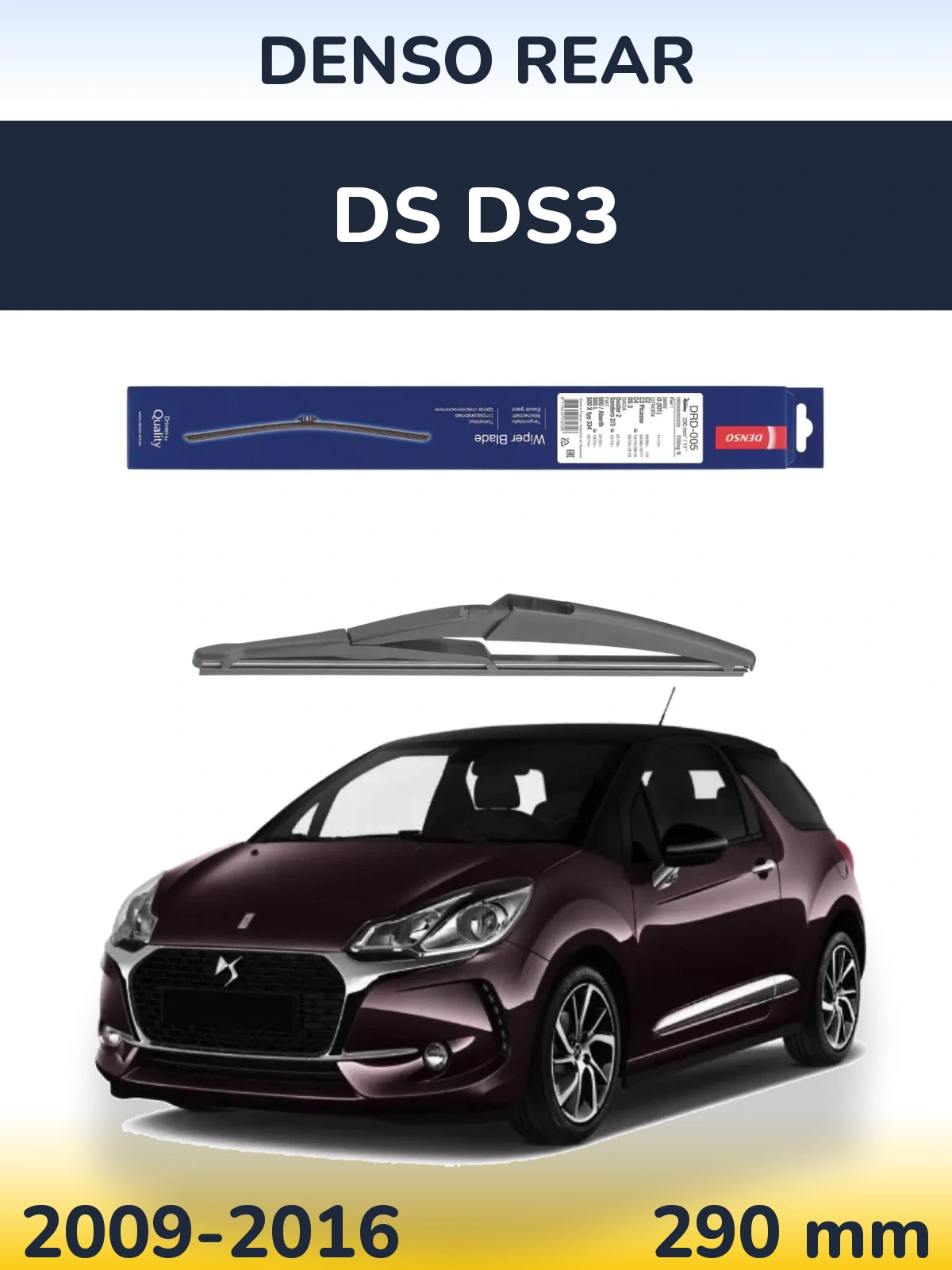 Zadní stěrač Denso Rear 290 mm pro DS DS3 2009-2016
