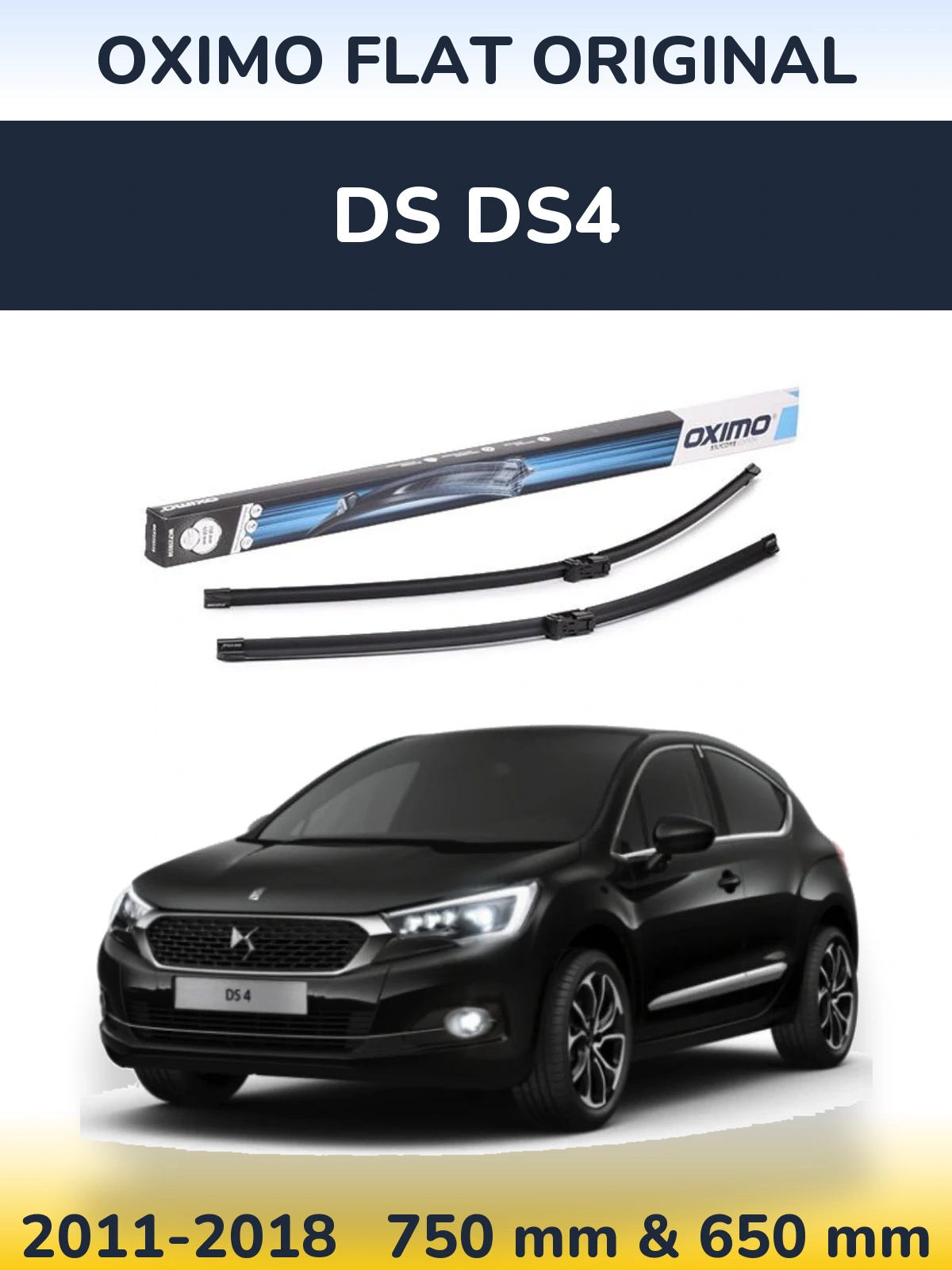 Sada předních stěračů Oximo Flat Original 750 a 650 mm pro DS DS4 2011-2018