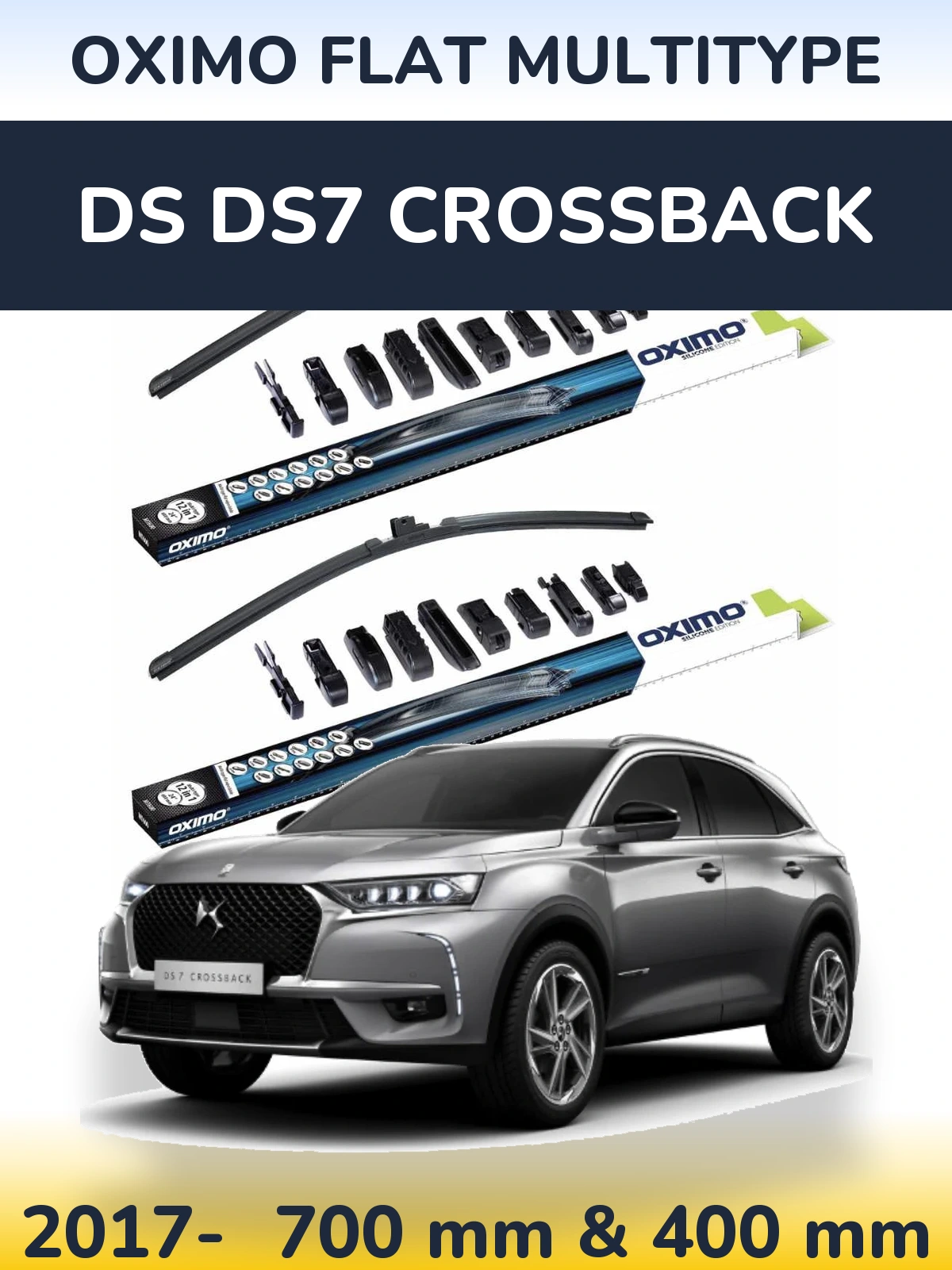 Sada předních stěračů Oximo Flat MultiType 700 a 400 mm pro DS DS7 Crossback 2017-2026