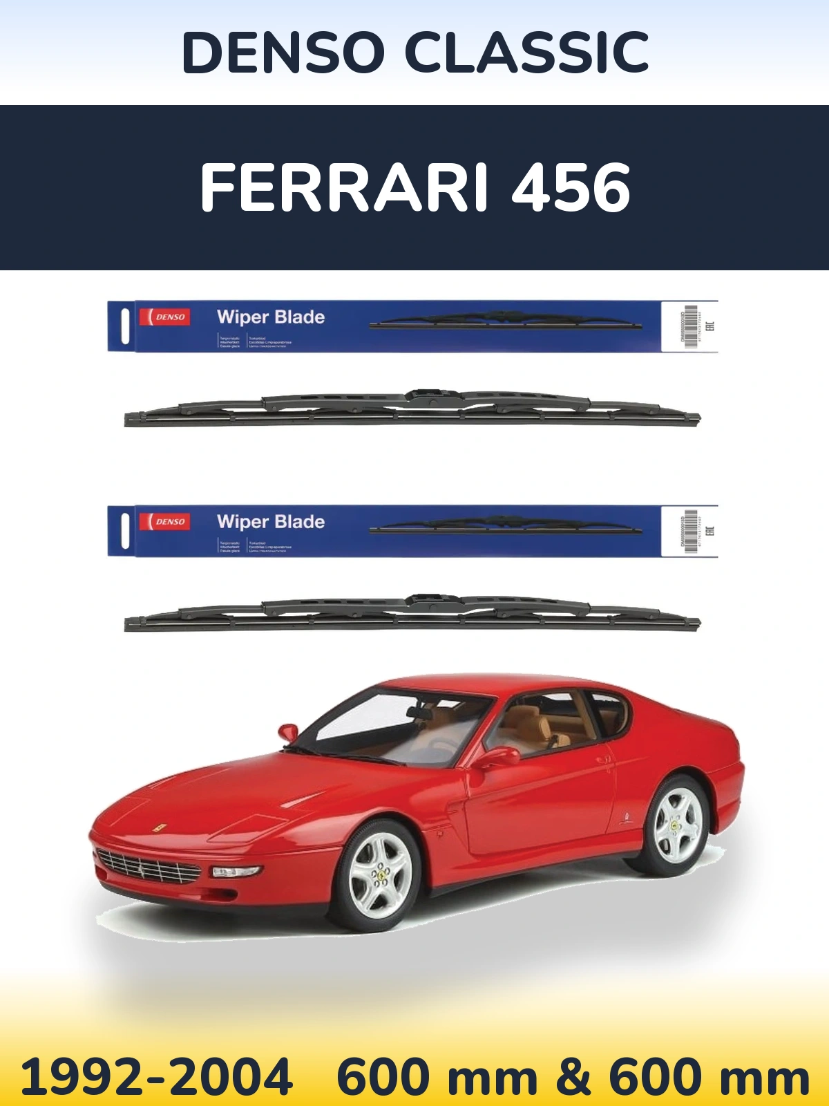 Sada předních stěračů Denso Classic 600 a 600 mm pro Ferrari 456 1992-2004