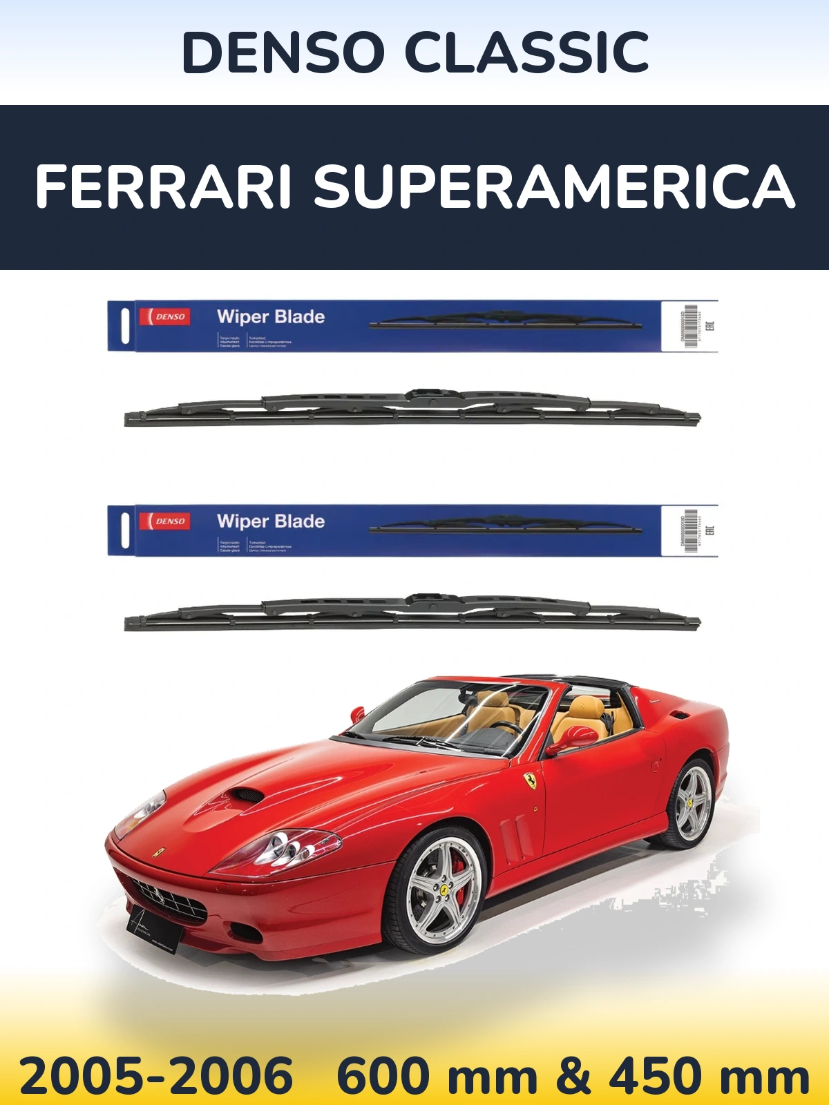 Комплект передніх щіток Denso Classic 600 & 450 мм для Ferrari Superamerica 2005-2006