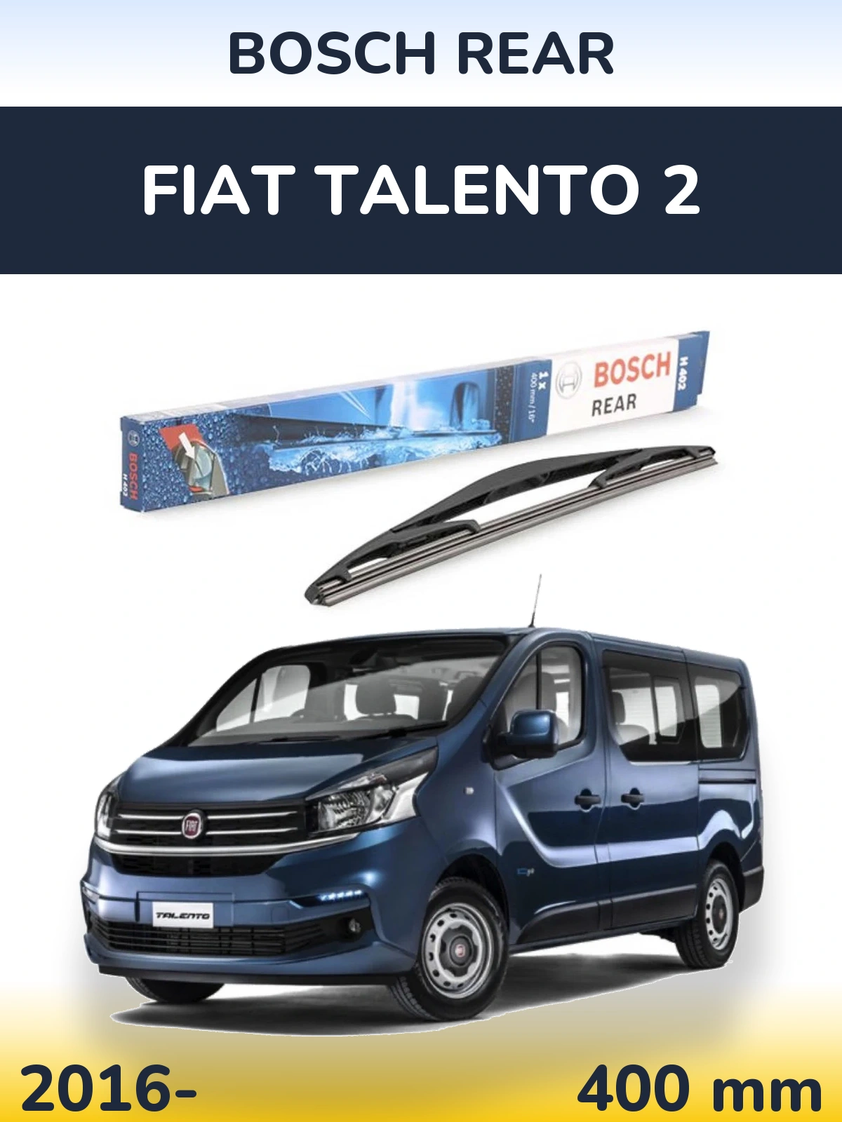 Задня щітка BOSCH Rear 400 мм для Fiat Talento 2 2016-2026