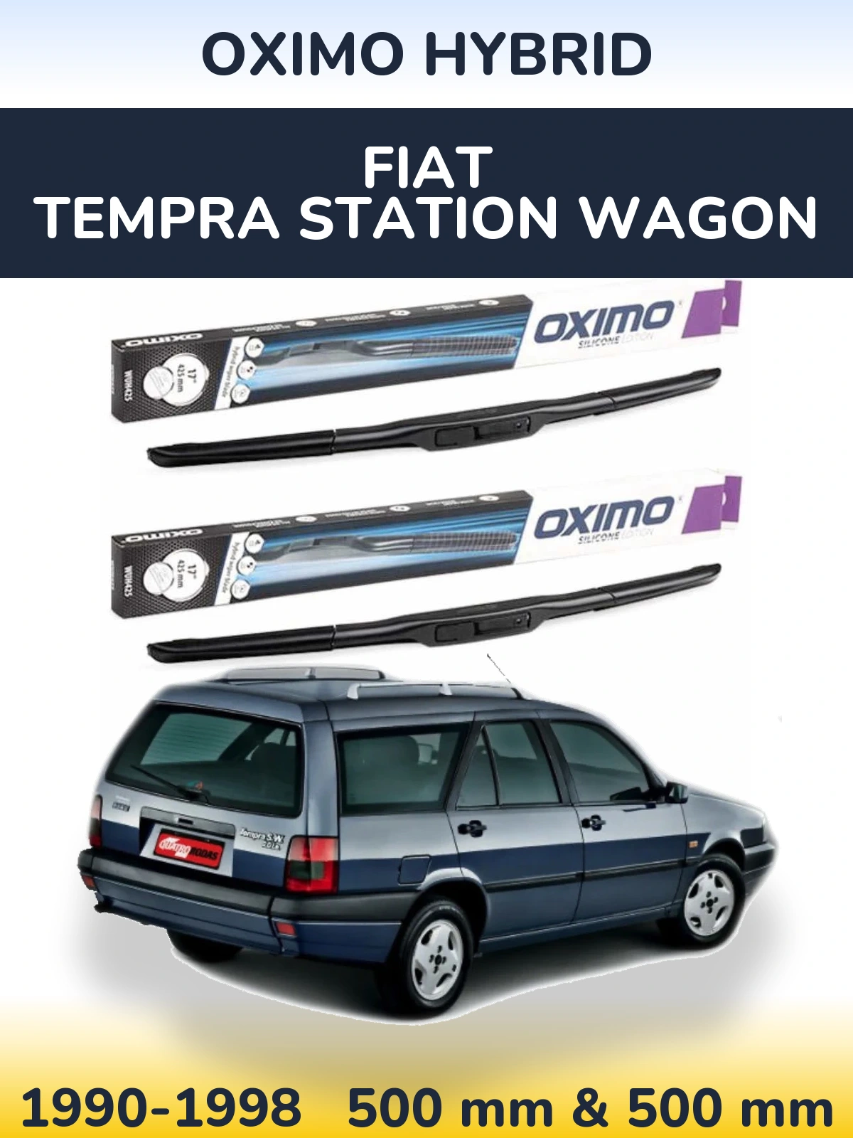 Sada předních stěračů Oximo Hybrid 500 a 500 mm pro Fiat Tempra Station Wagon 1990-1998