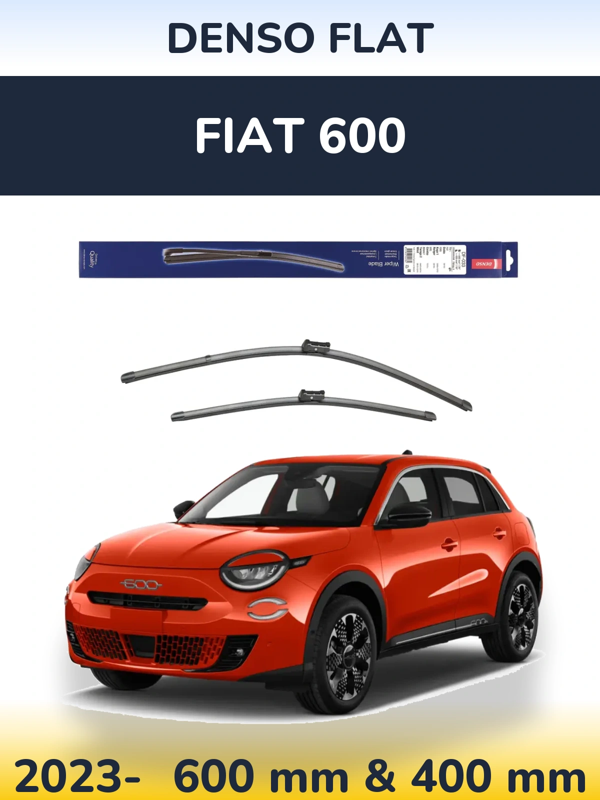 Sada předních stěračů Denso Flat 600 a 400 mm pro Fiat 600 2023-2026