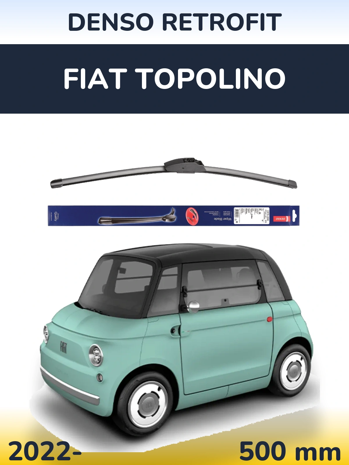 Přední stěrač Denso Retrofit 500 mm pro Fiat Topolino 2022-2026
