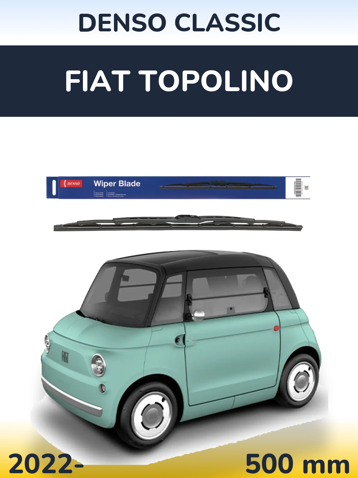 Přední stěrač Denso Classic 500 mm pro Fiat Topolino 2022-2026