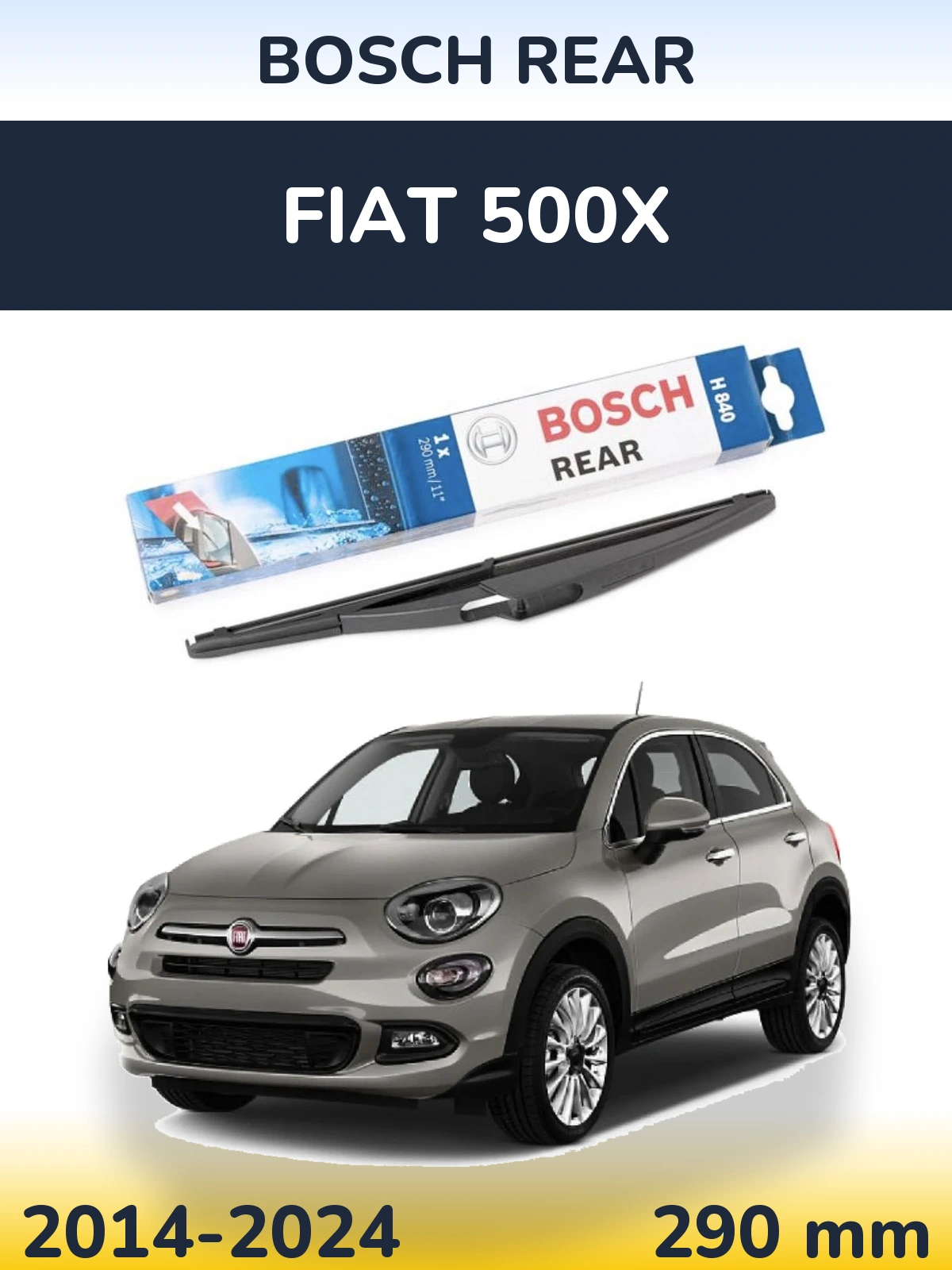 Задня щітка BOSCH Rear 290 мм для Fiat 500X 2014-2024