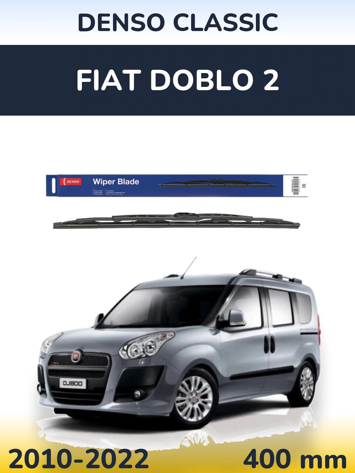 Zadní stěrač Denso Classic 400 mm pro Fiat Doblo 2 2010-2022