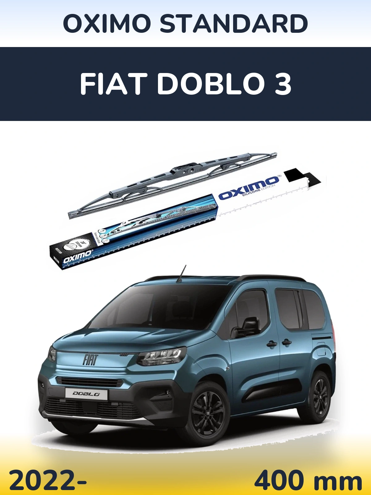 Задня щітка Oximo Standard 400 мм для Fiat Doblo 3 2022-2026