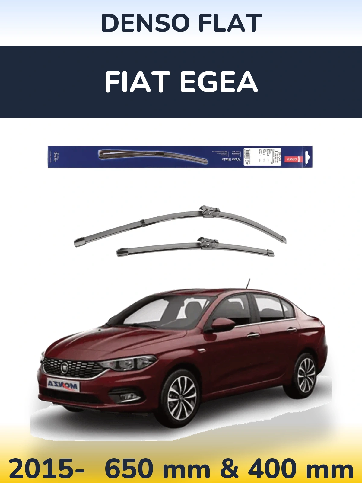 Sada předních stěračů Denso Flat 650 a 400 mm pro Fiat Egea 2015-2026
