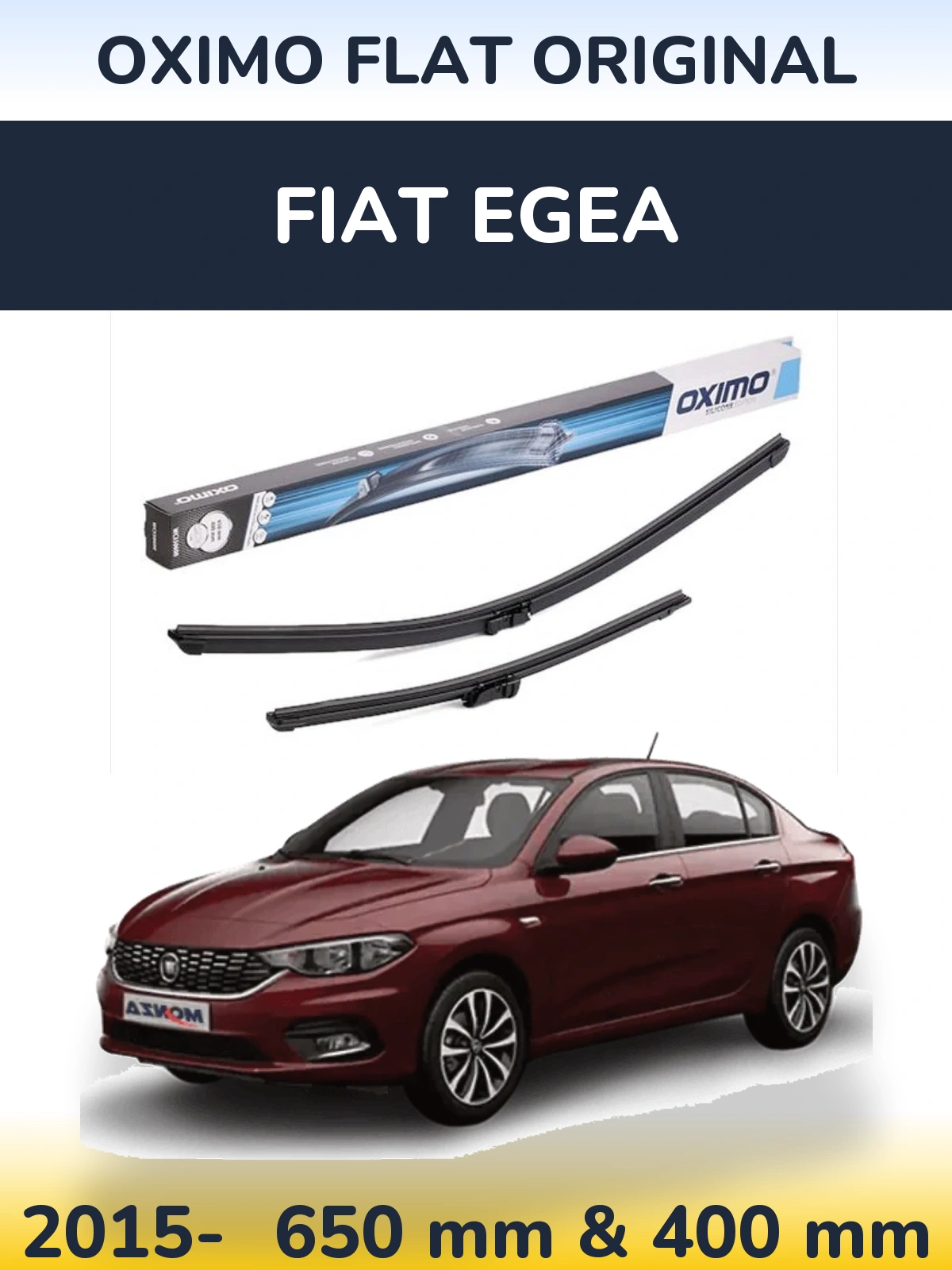 Sada předních stěračů Oximo Flat Original 650 a 400 mm pro Fiat Egea 2015-2026