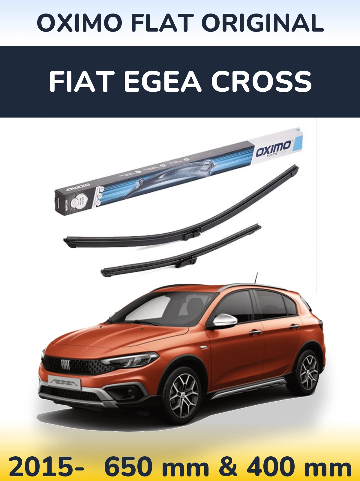 Sada předních stěračů Oximo Flat Original 650 a 400 mm pro Fiat Egea Cross 2015-2026