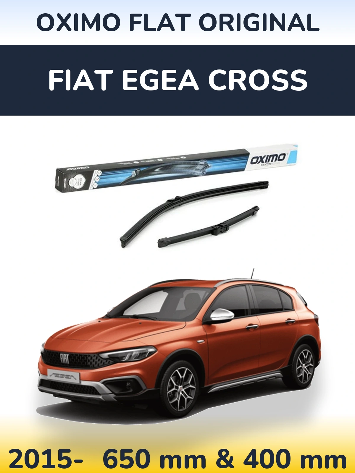 Sada předních stěračů Oximo Flat Original 650 a 375 mm pro Fiat Egea Cross 2015-2026