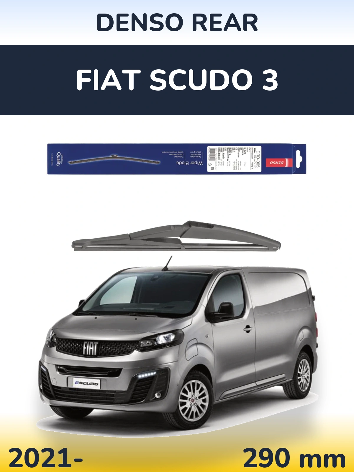 Zadní stěrač Denso Rear 290 mm pro Fiat Scudo 3 2021-2026